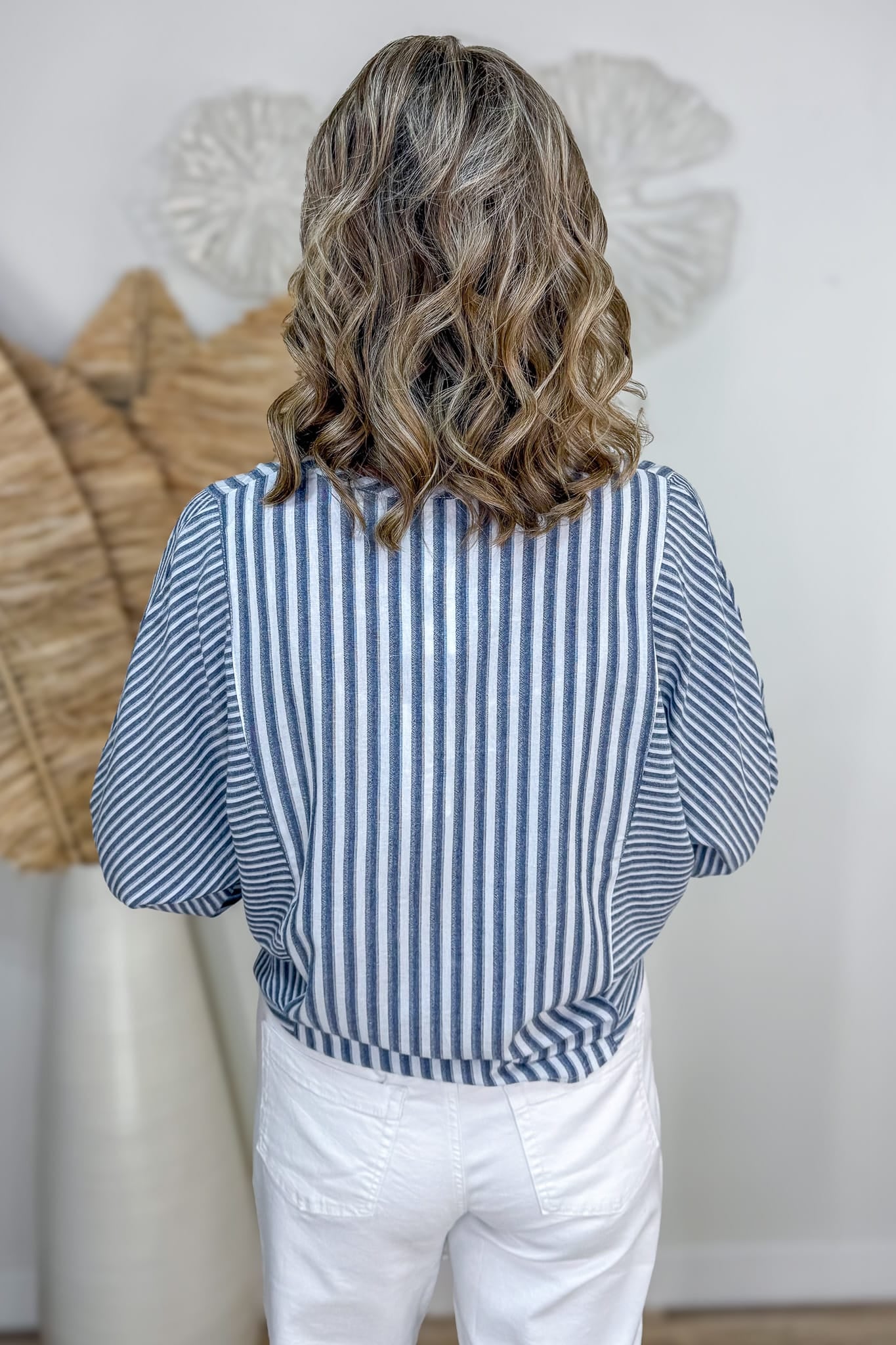 Midnight Mixed Stripe Top Back
