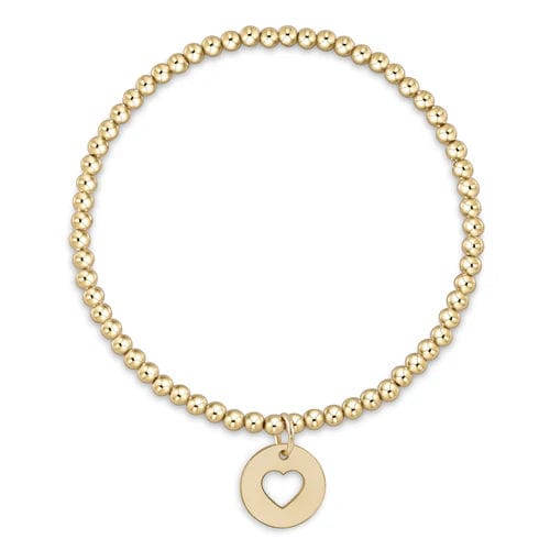 Extends Classic Gold 3mm Bracelet - Love Gold Disc