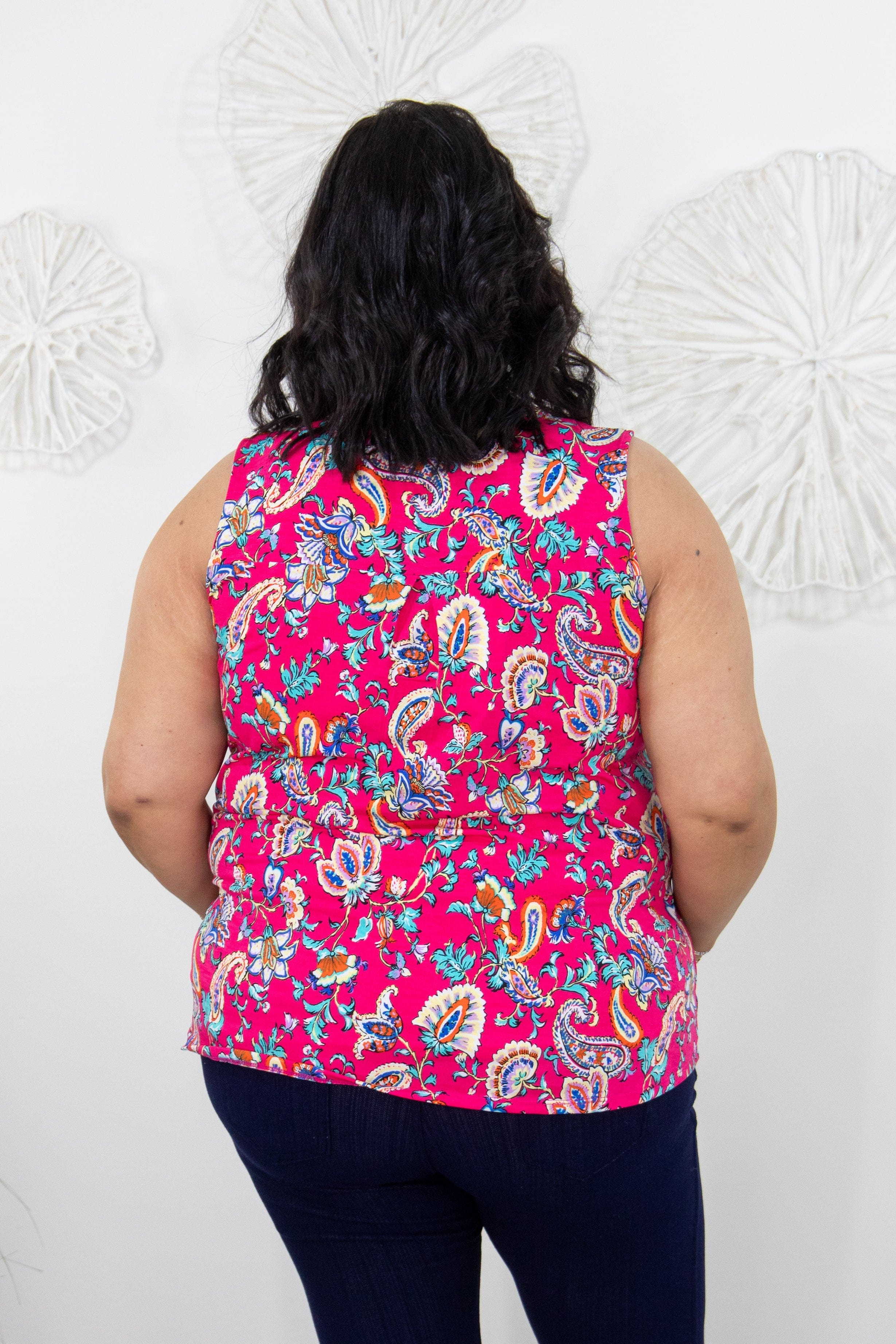 Coral Paisley Lizzy Tank Top back