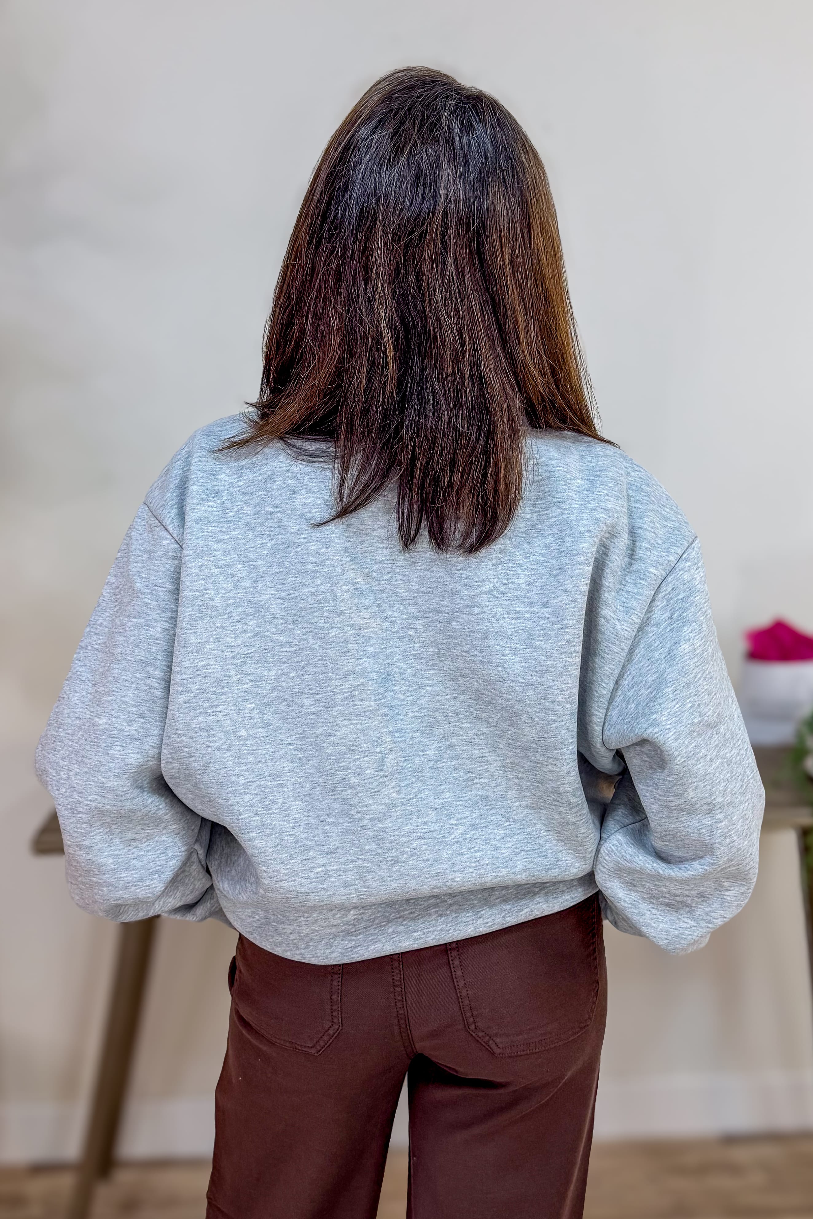 State Mock Neck Sweatshirt Back