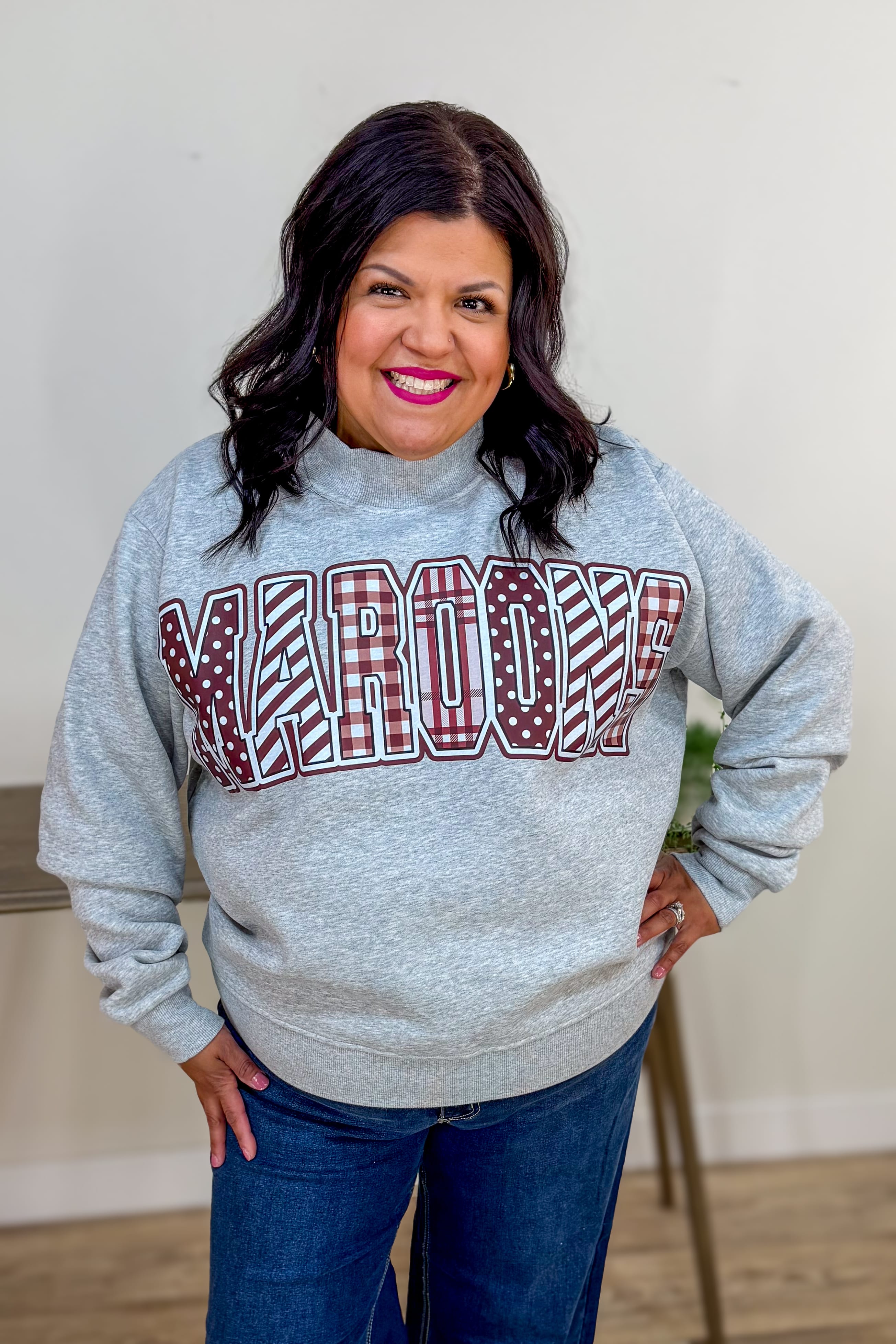 Maroons Mock Neck Sweatshirt