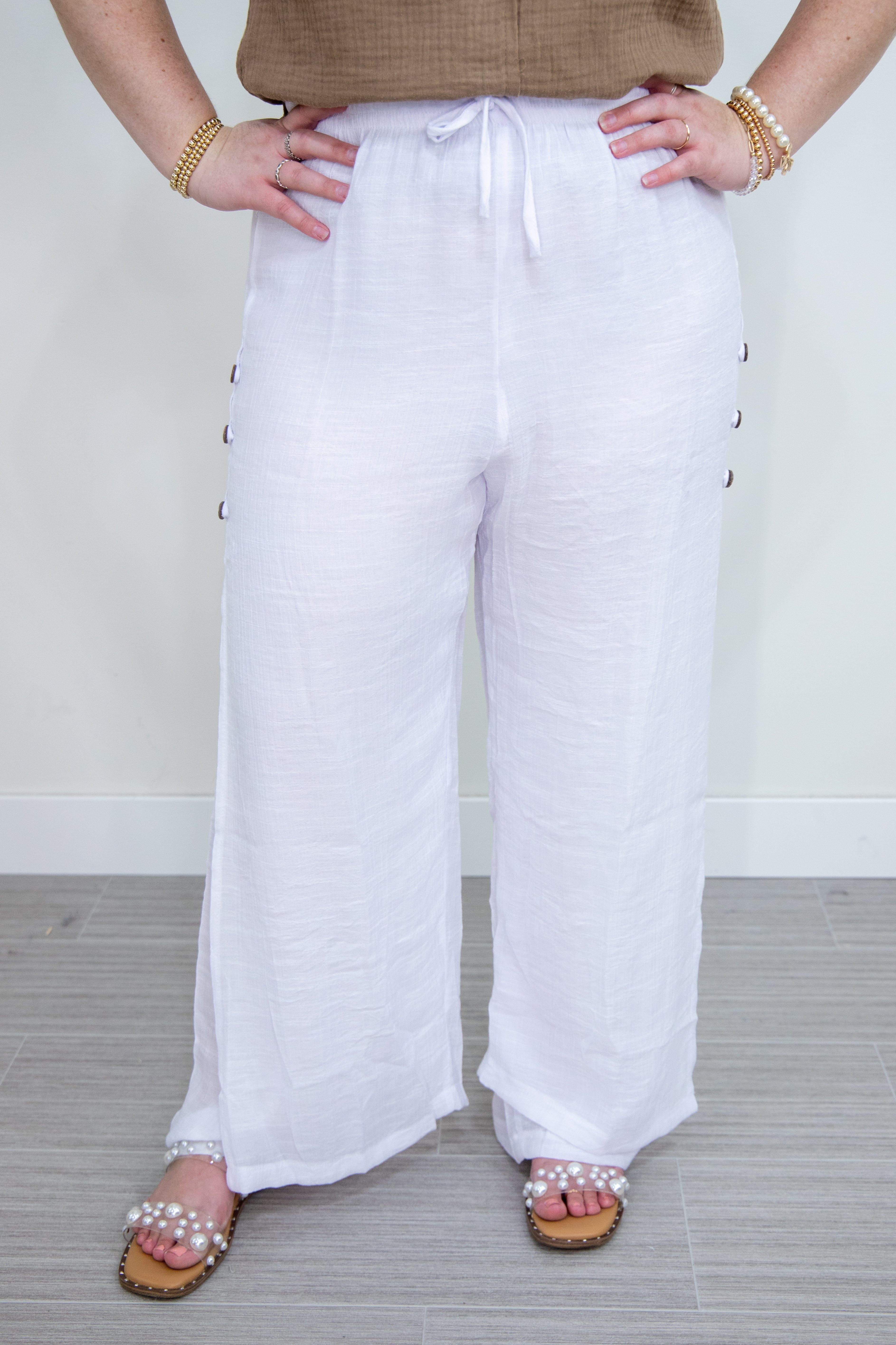 White Flowy Pant