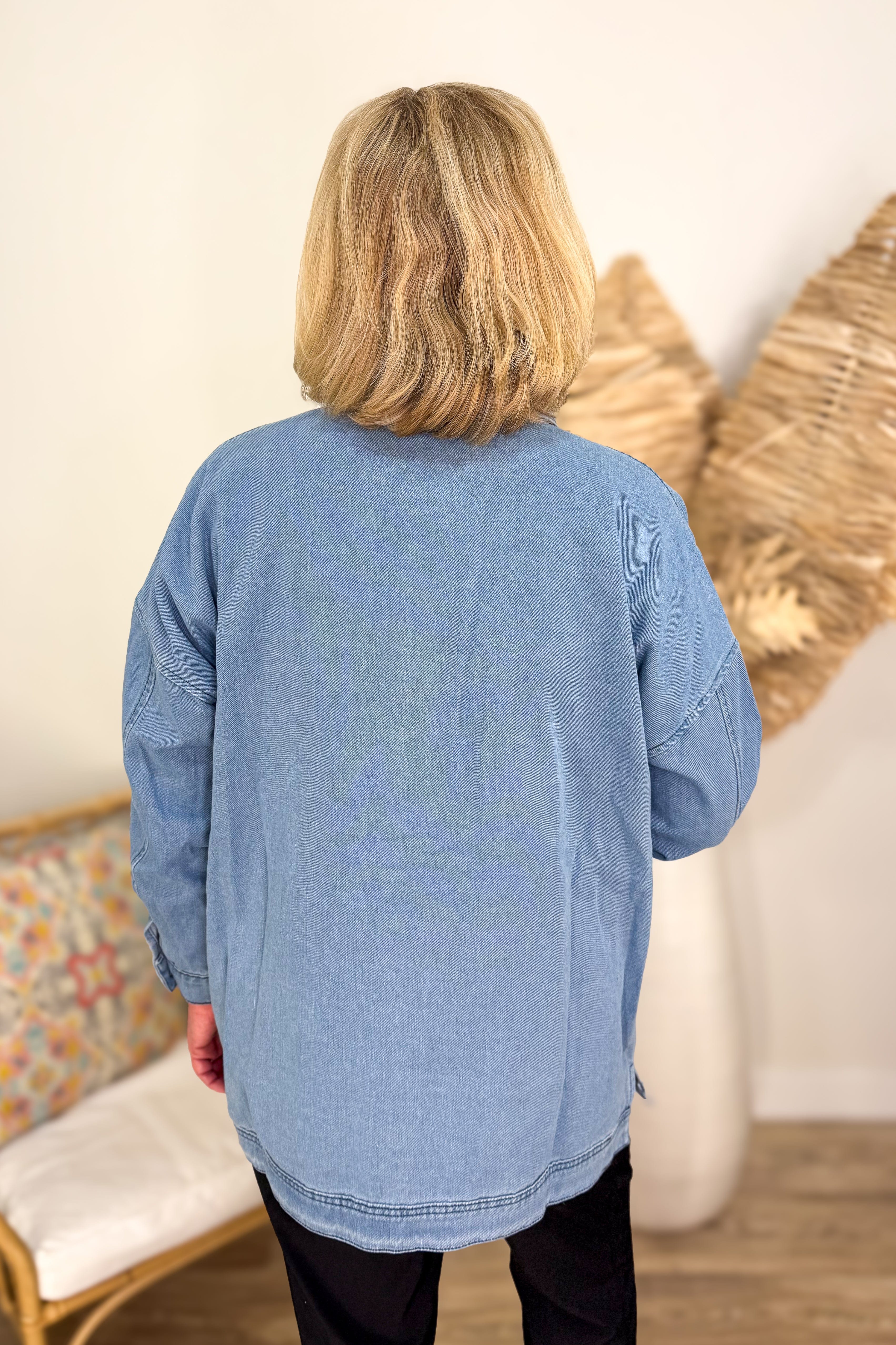 Medium Wash Utility Denim Jacket back
