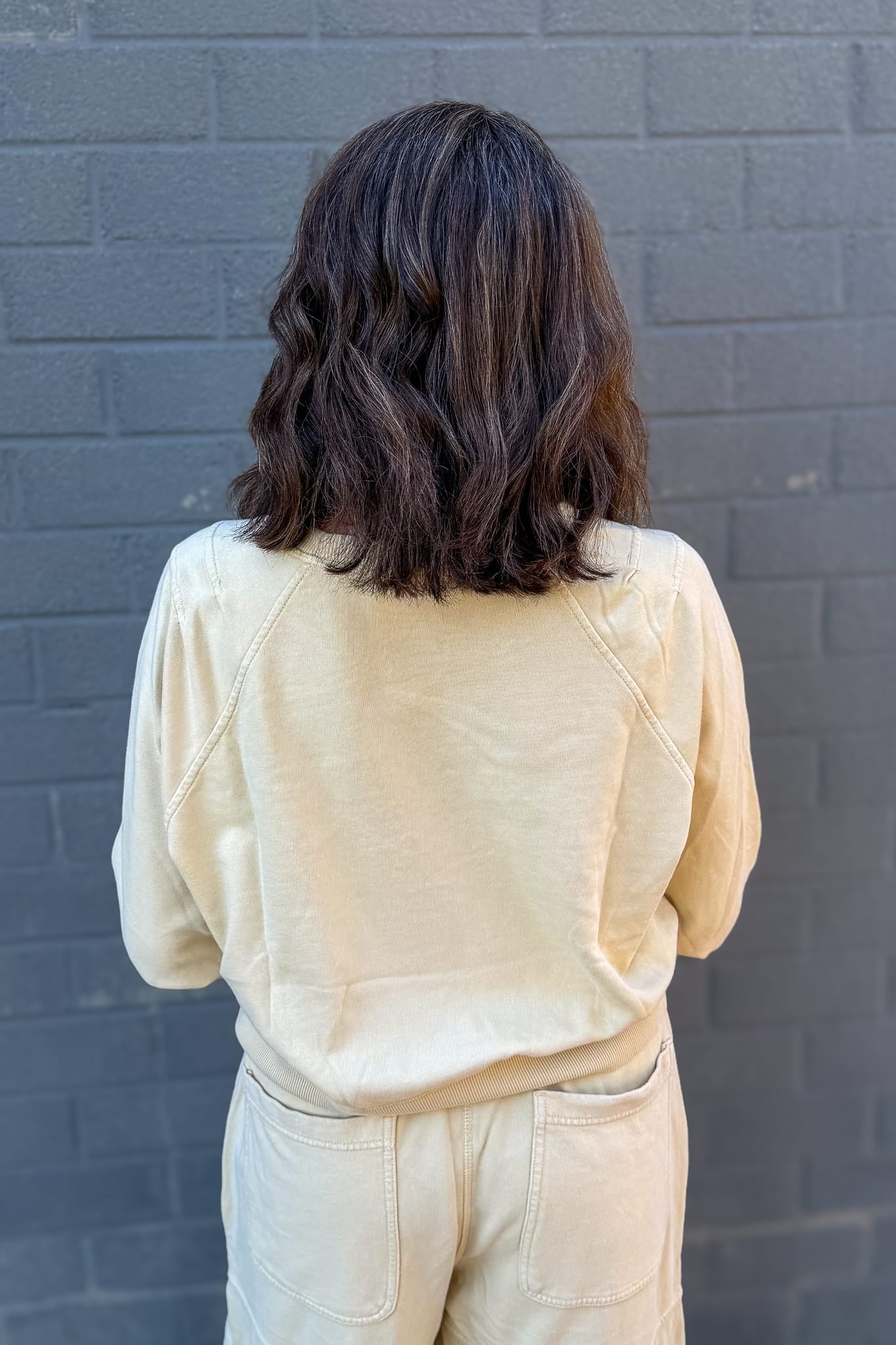 Chamomile Mineral Washed Terry Set Back top