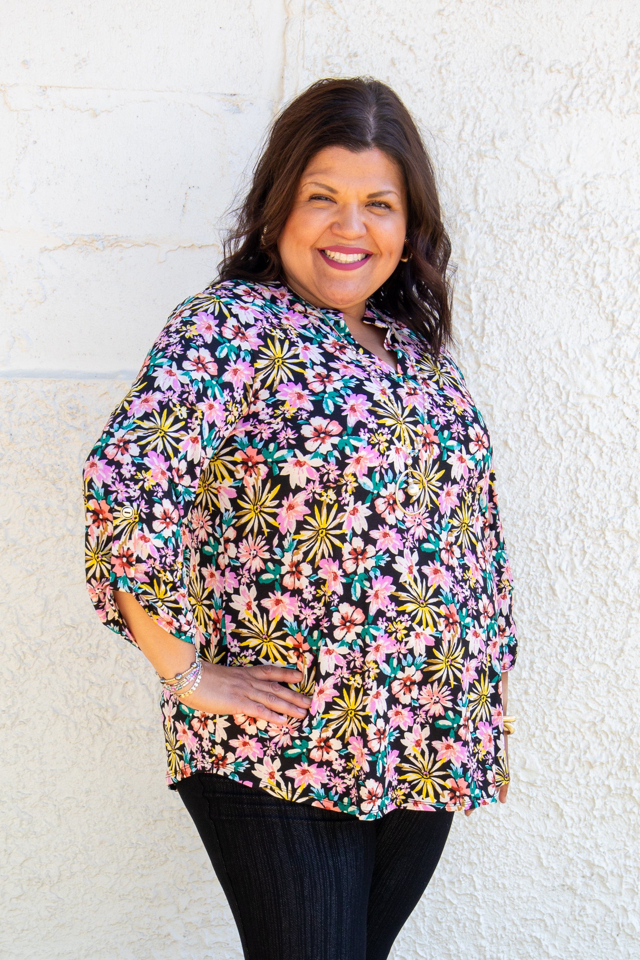 Black & Yellow Daisy Lizzy Top