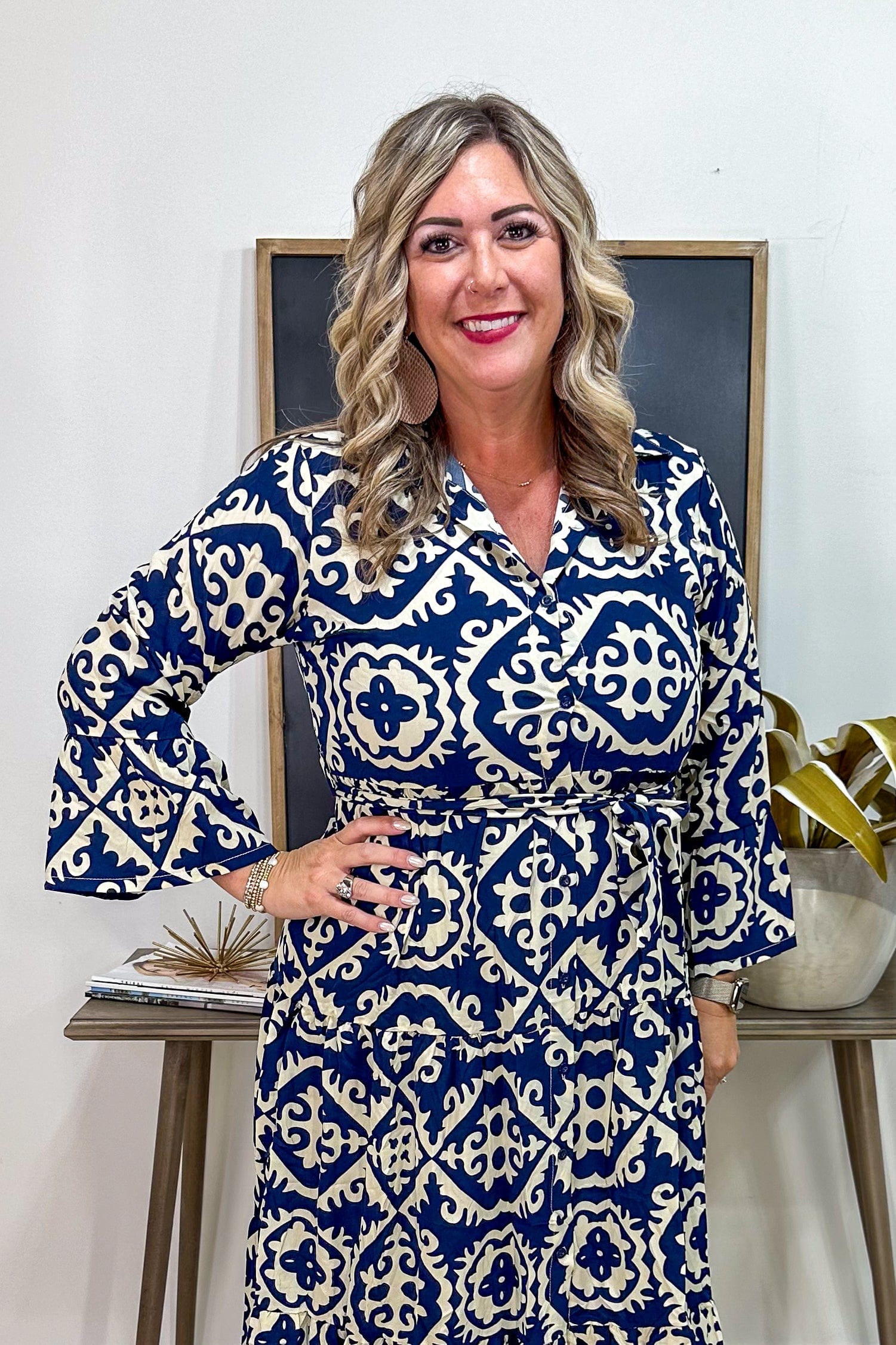 Navy & Ivory Maxi Dress