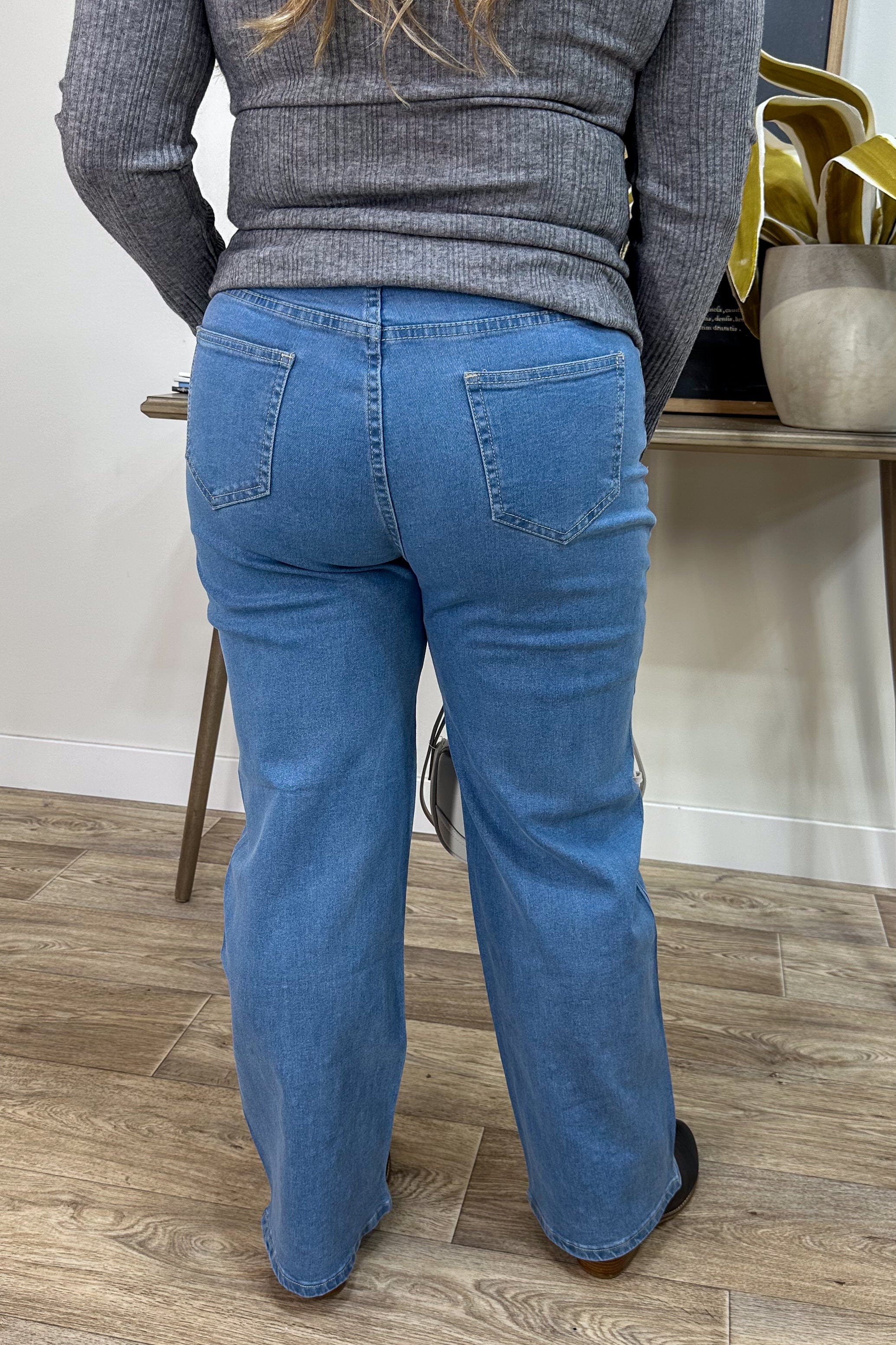 Light Denim Rhinestone Jean back