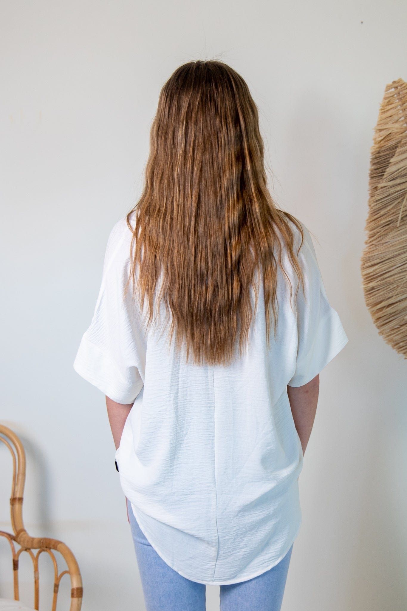 Ivory Breezy V-Neck Blouse