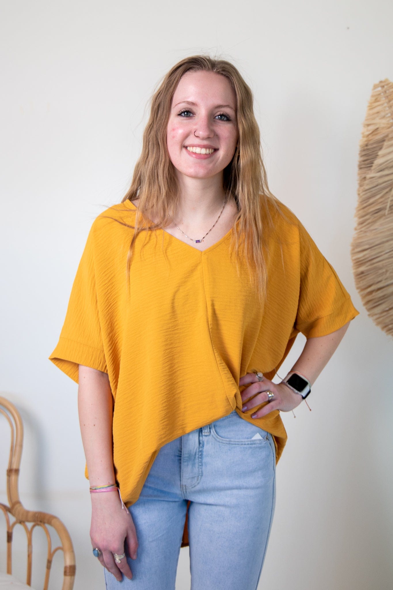Golden Mustard Breezy Blouse