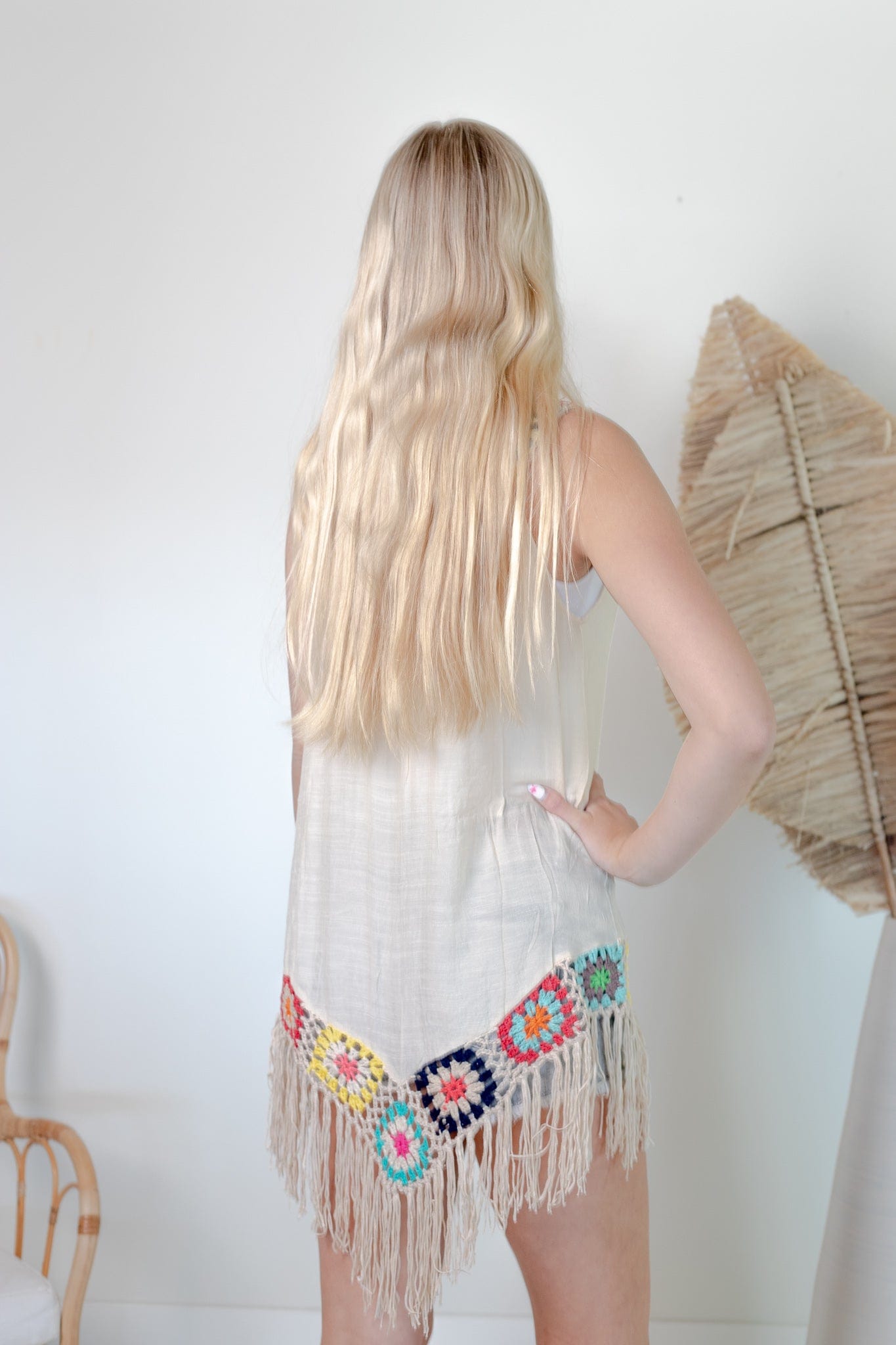 Natural Multi Color Crochet Cover Up