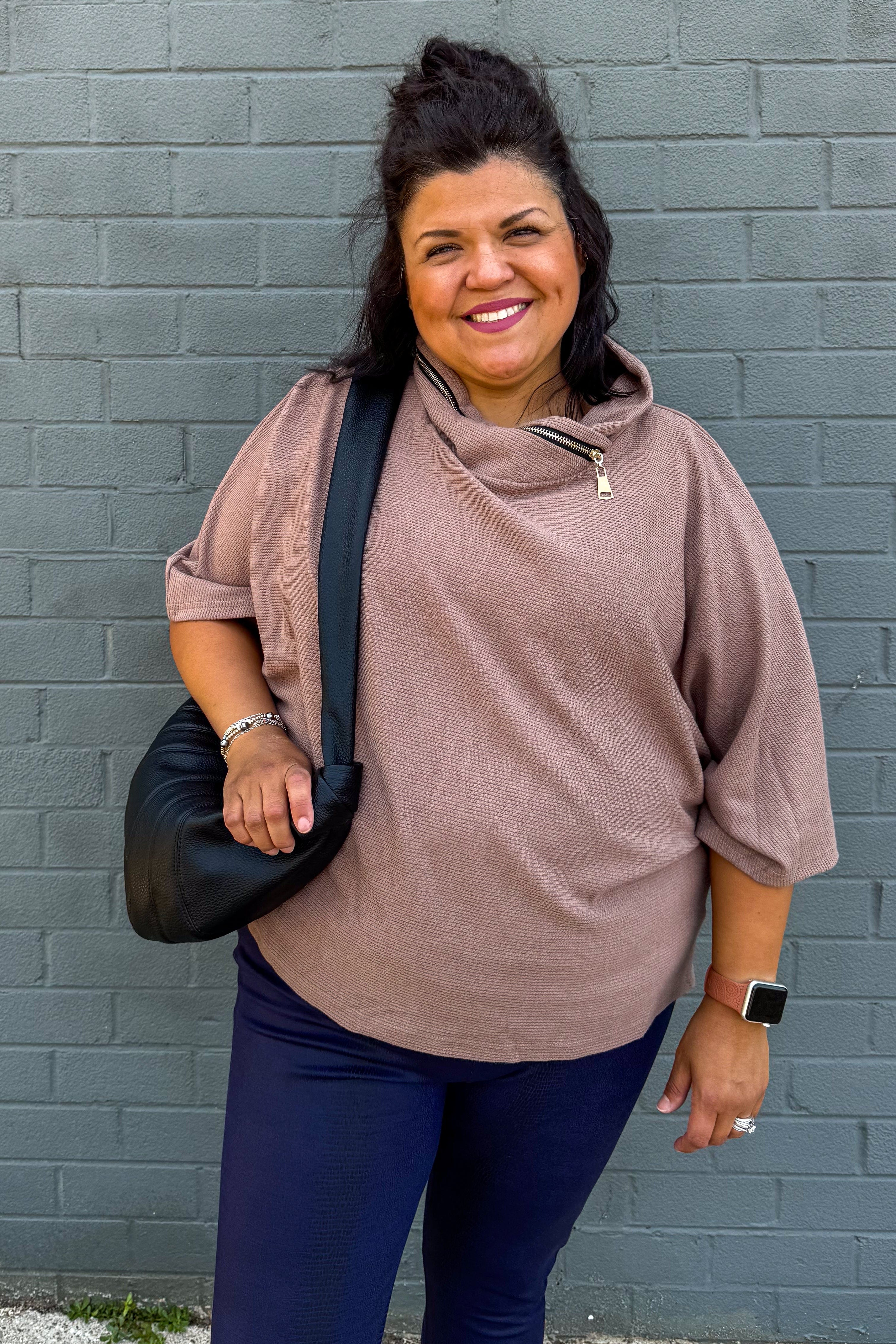 Coco Zip Cowl Top