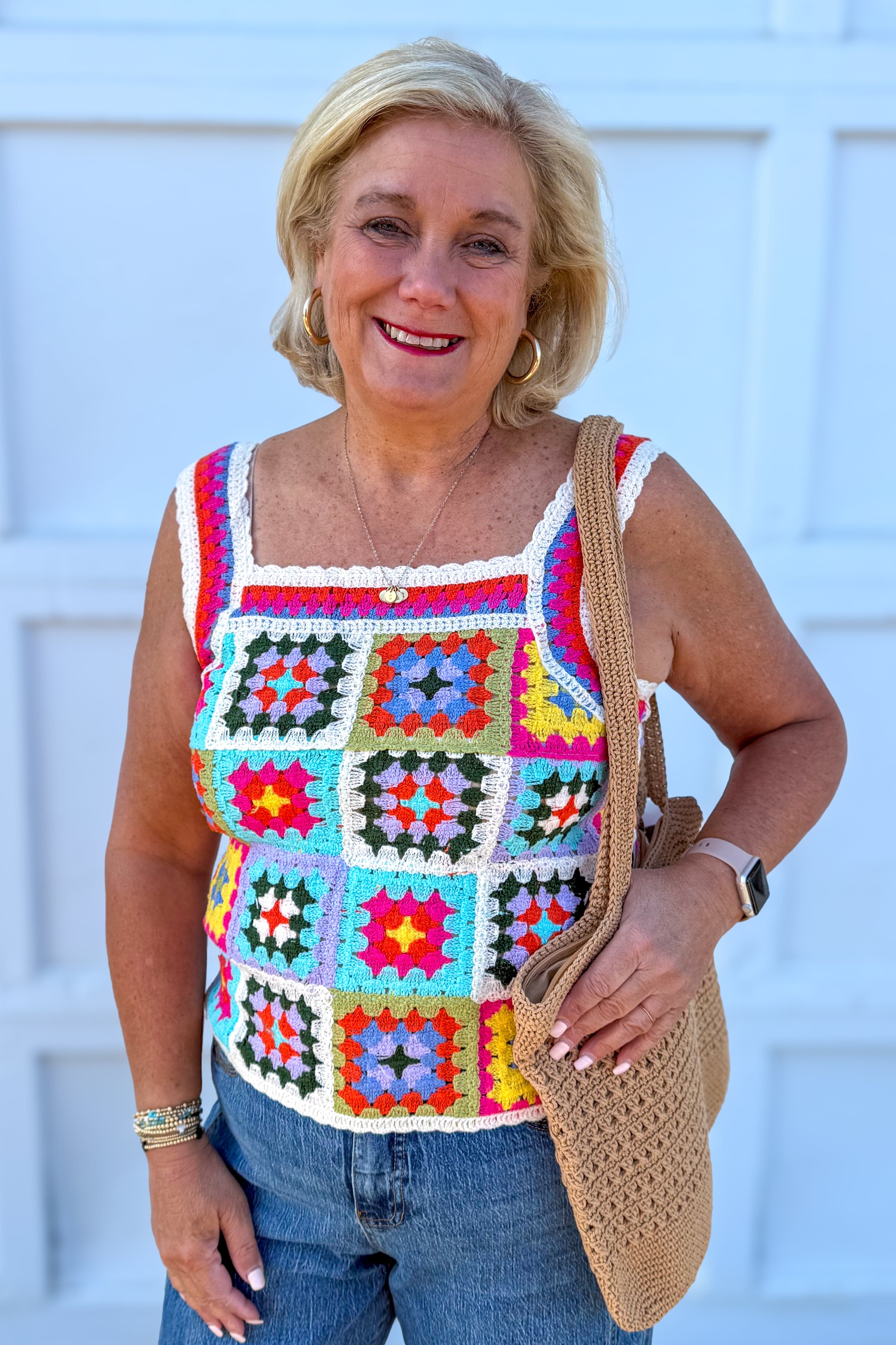 Natural Multi Color Crochet Top