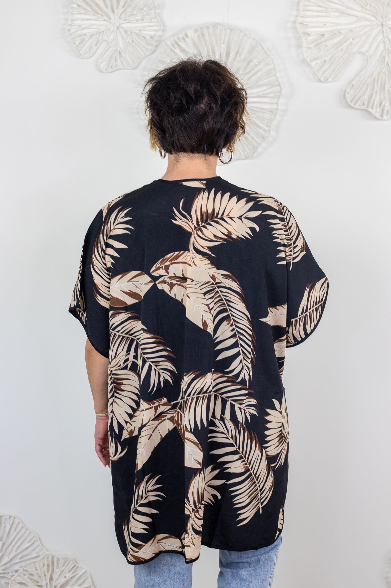 Black Botanical Kimono