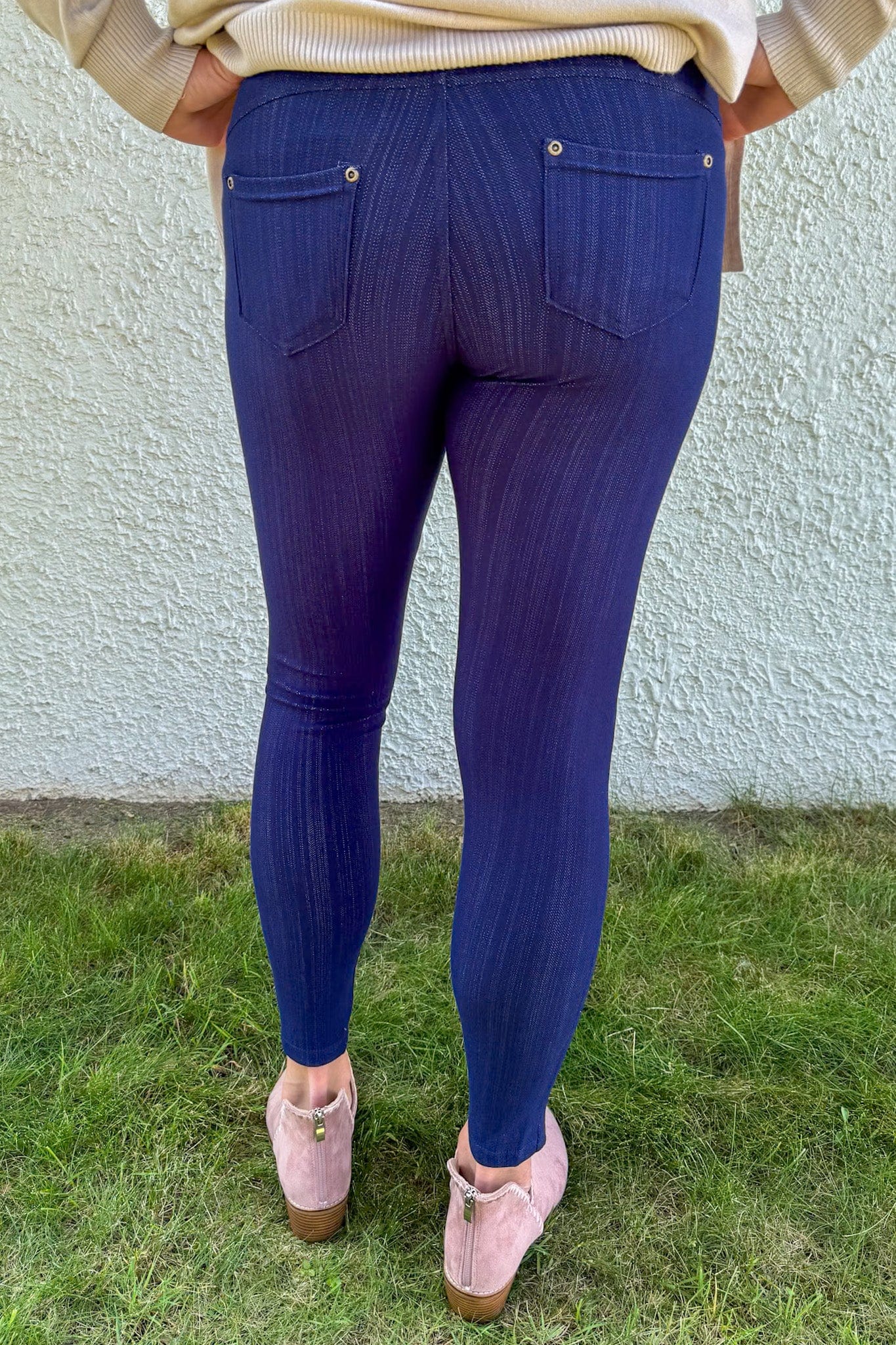 \Navy Denim Legging pockets