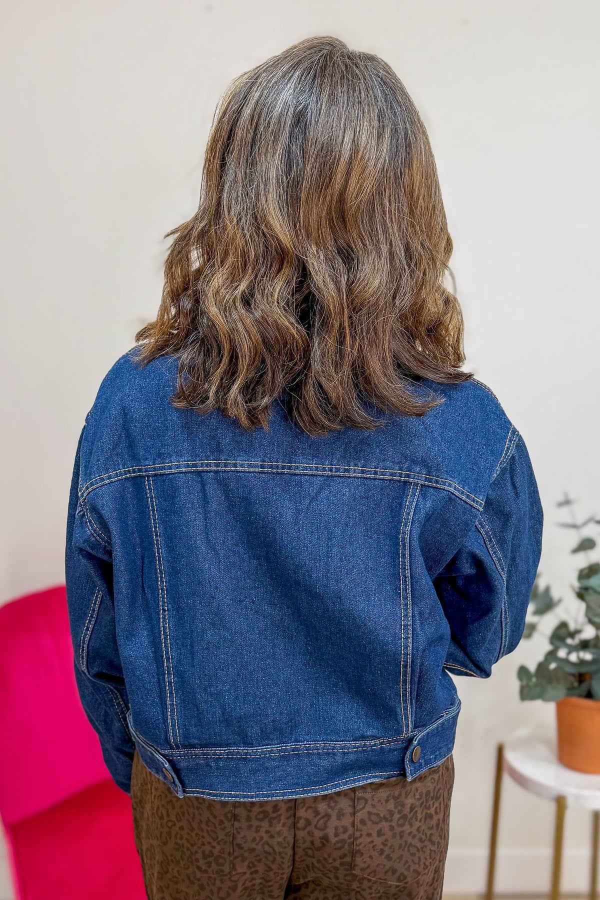 Dark Wash Front Slit Pocket Denim Jacket