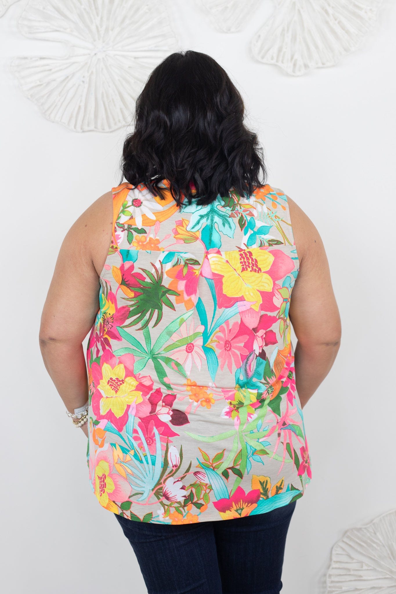 Neon Pink Floral Tank