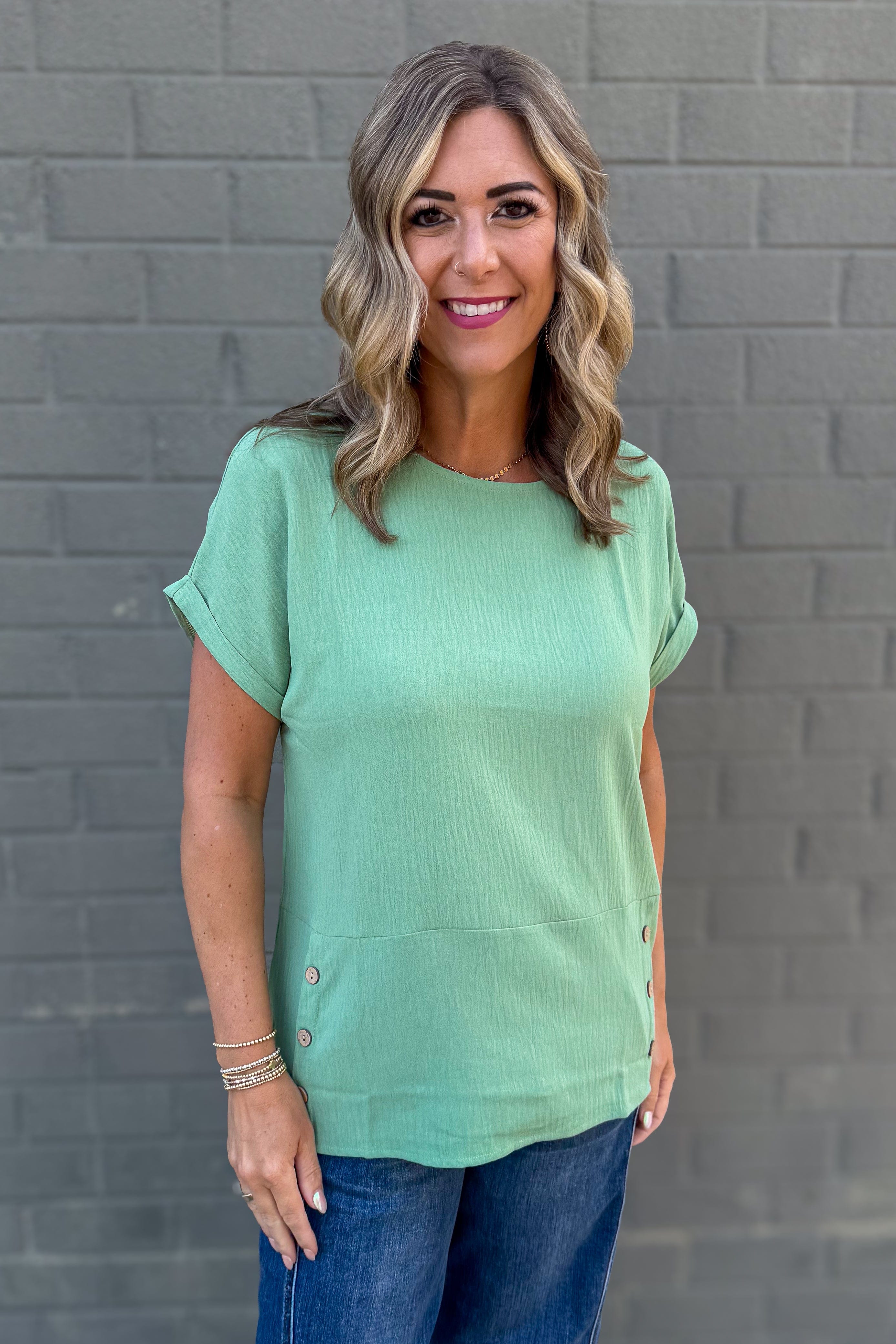 Moss Side Button Top