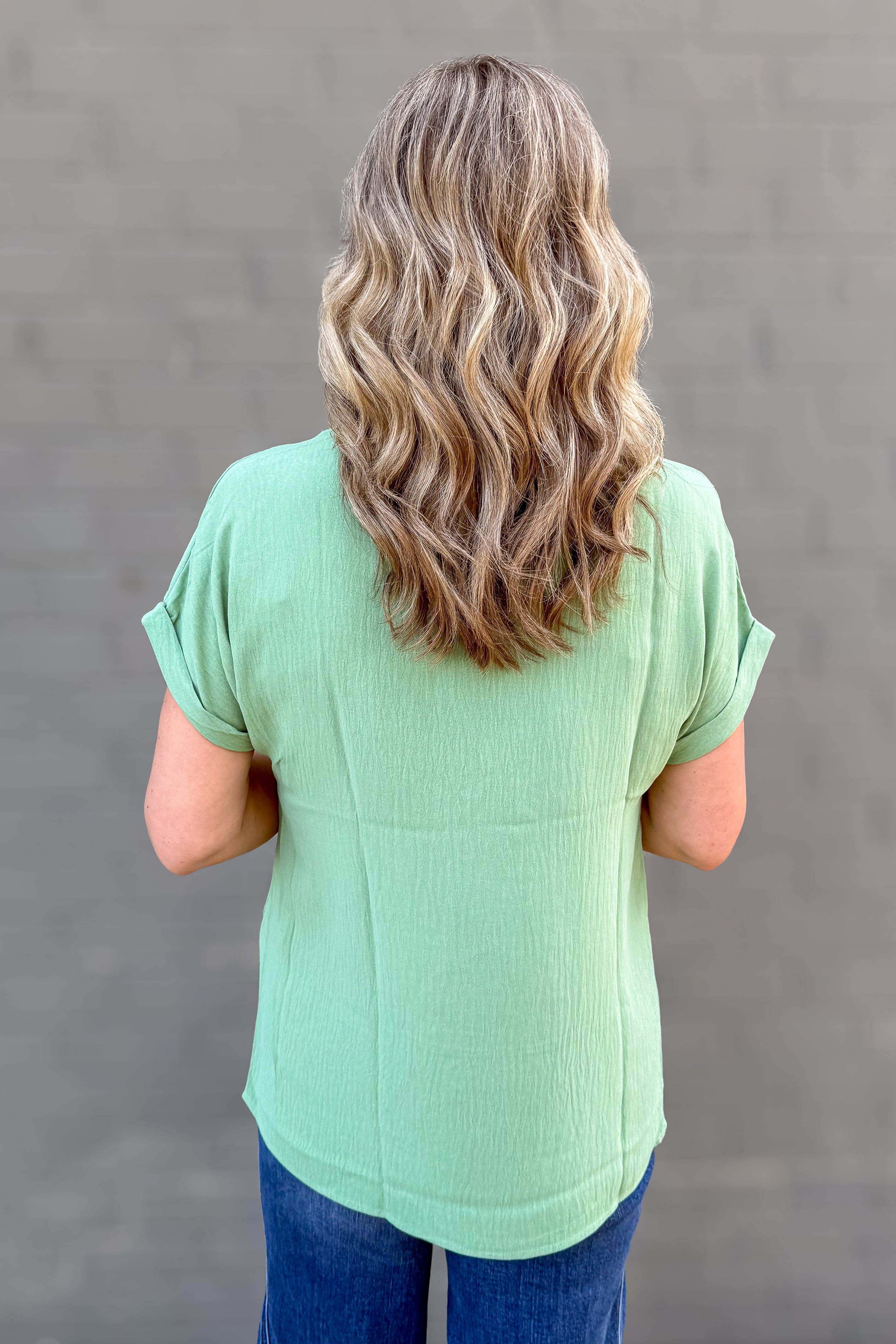 Moss Side Button Top back