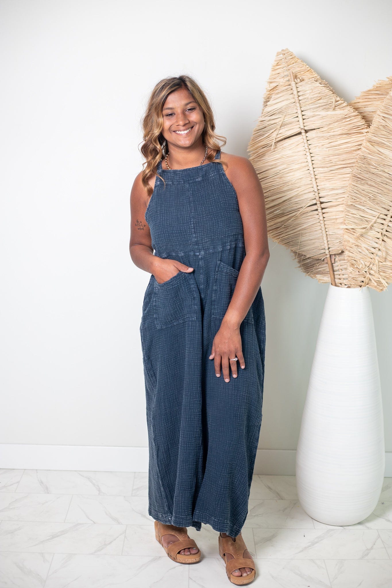 Faded Denim Jumpsuit