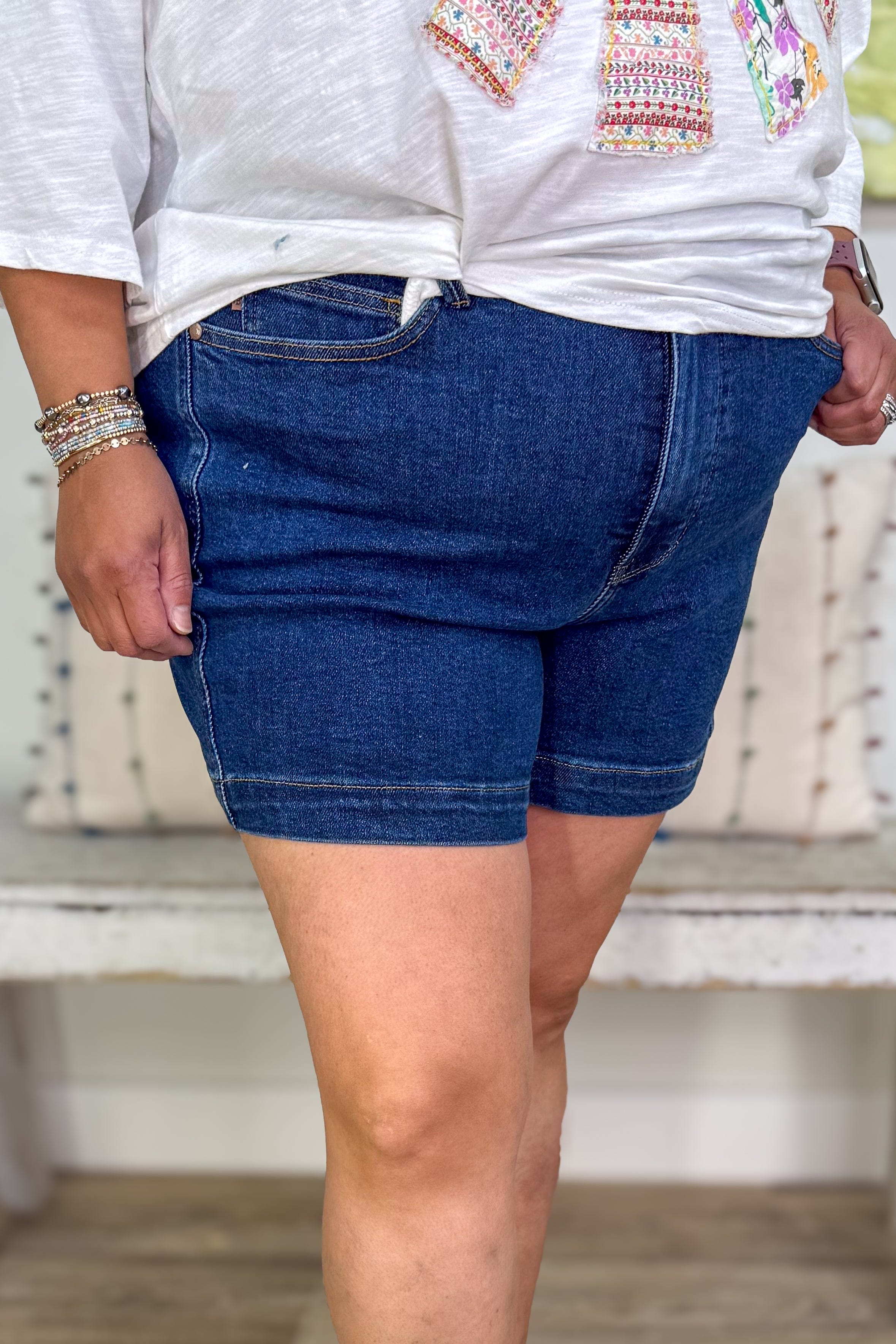 Dark High Waist Tummy Control Shorts