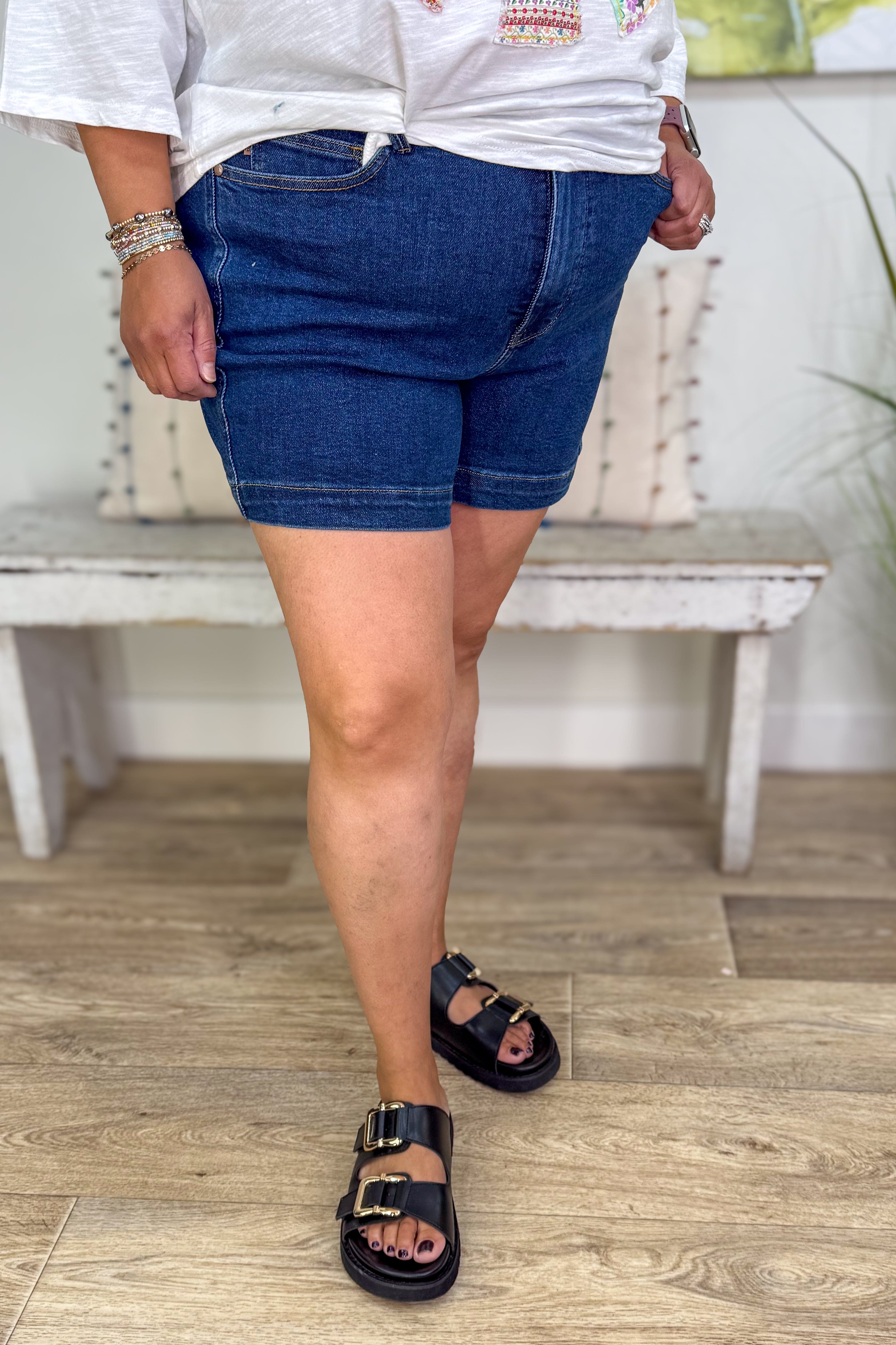 Dark High Waist Tummy Control Shorts