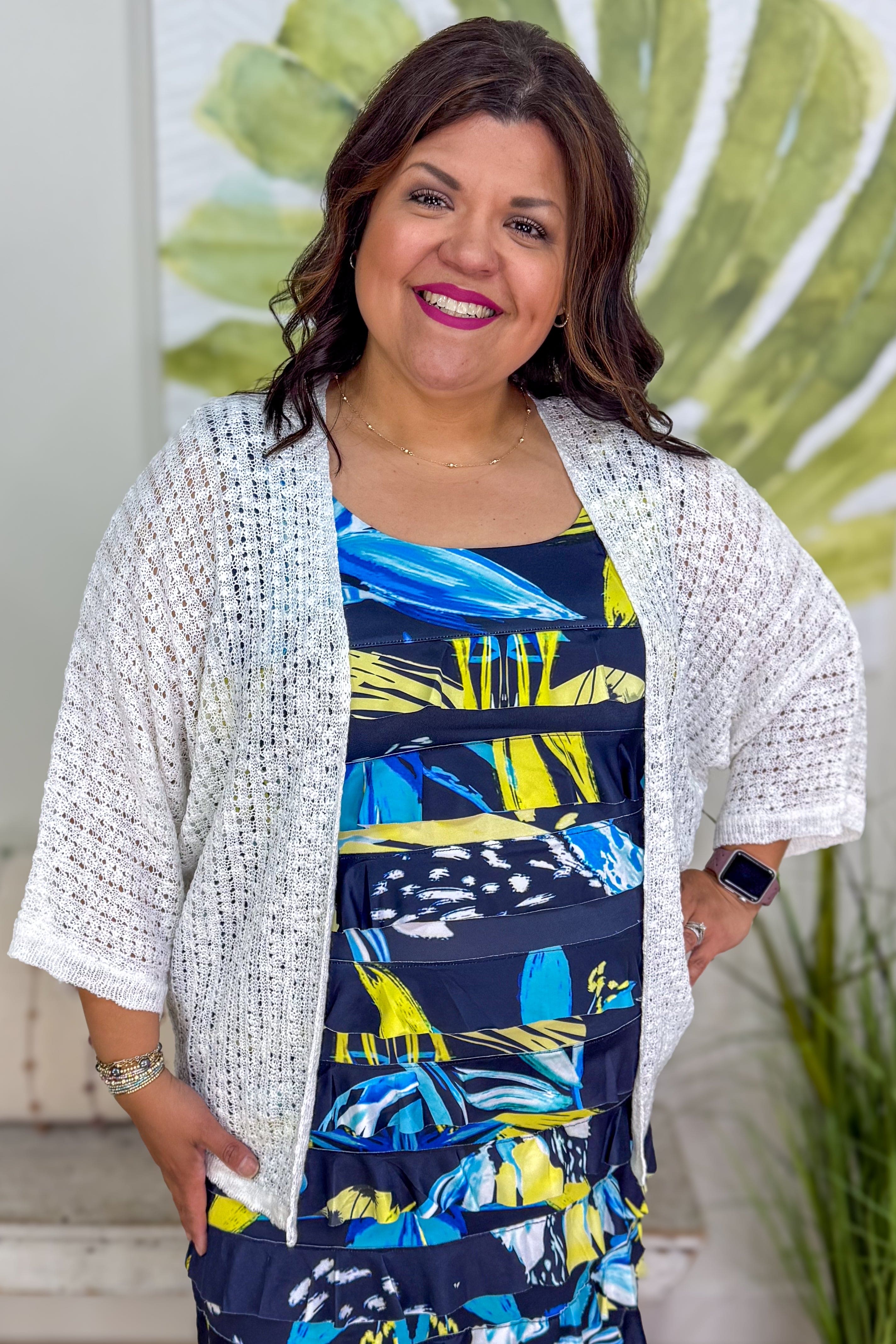 Ivory Open Weave Kimono Cardigan