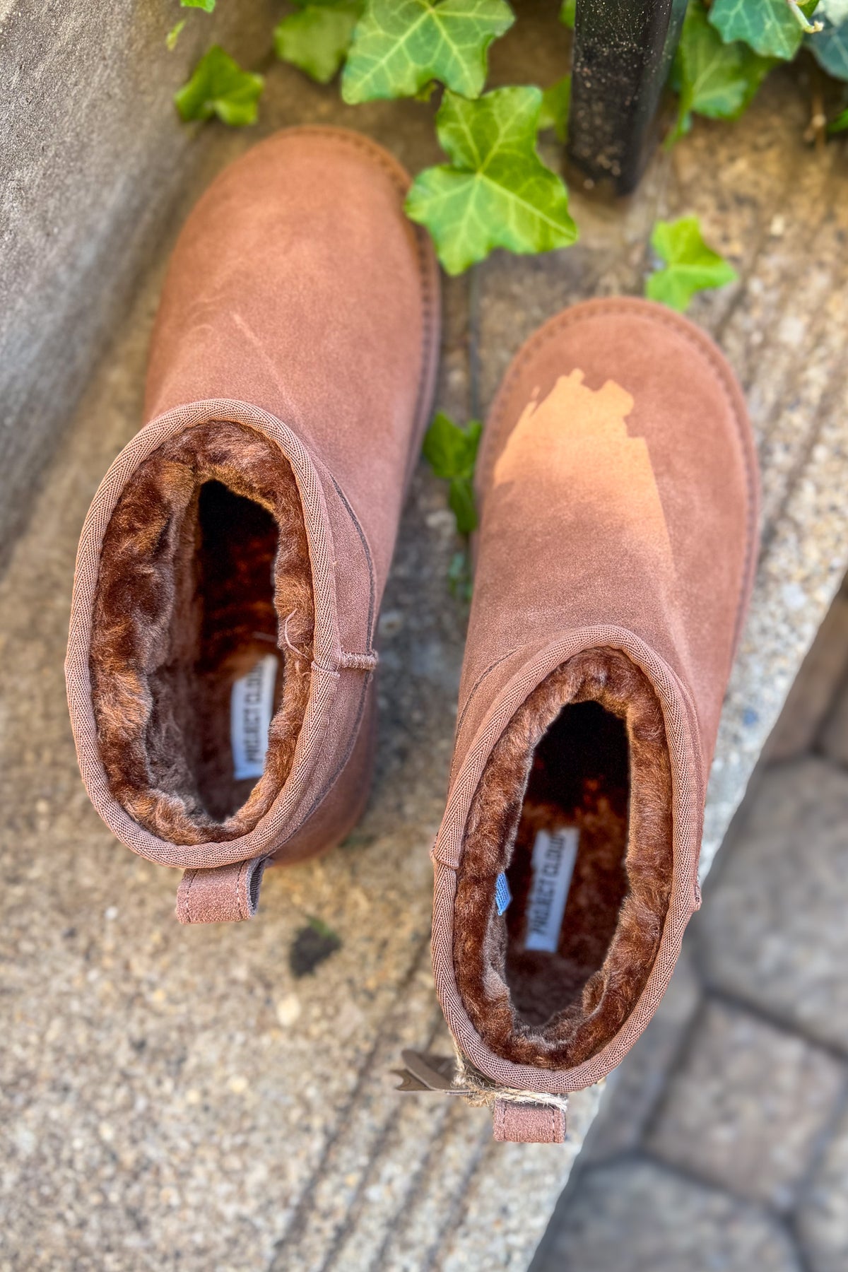 Genovera Tobacco Suede Fur Lined Ankle Boot