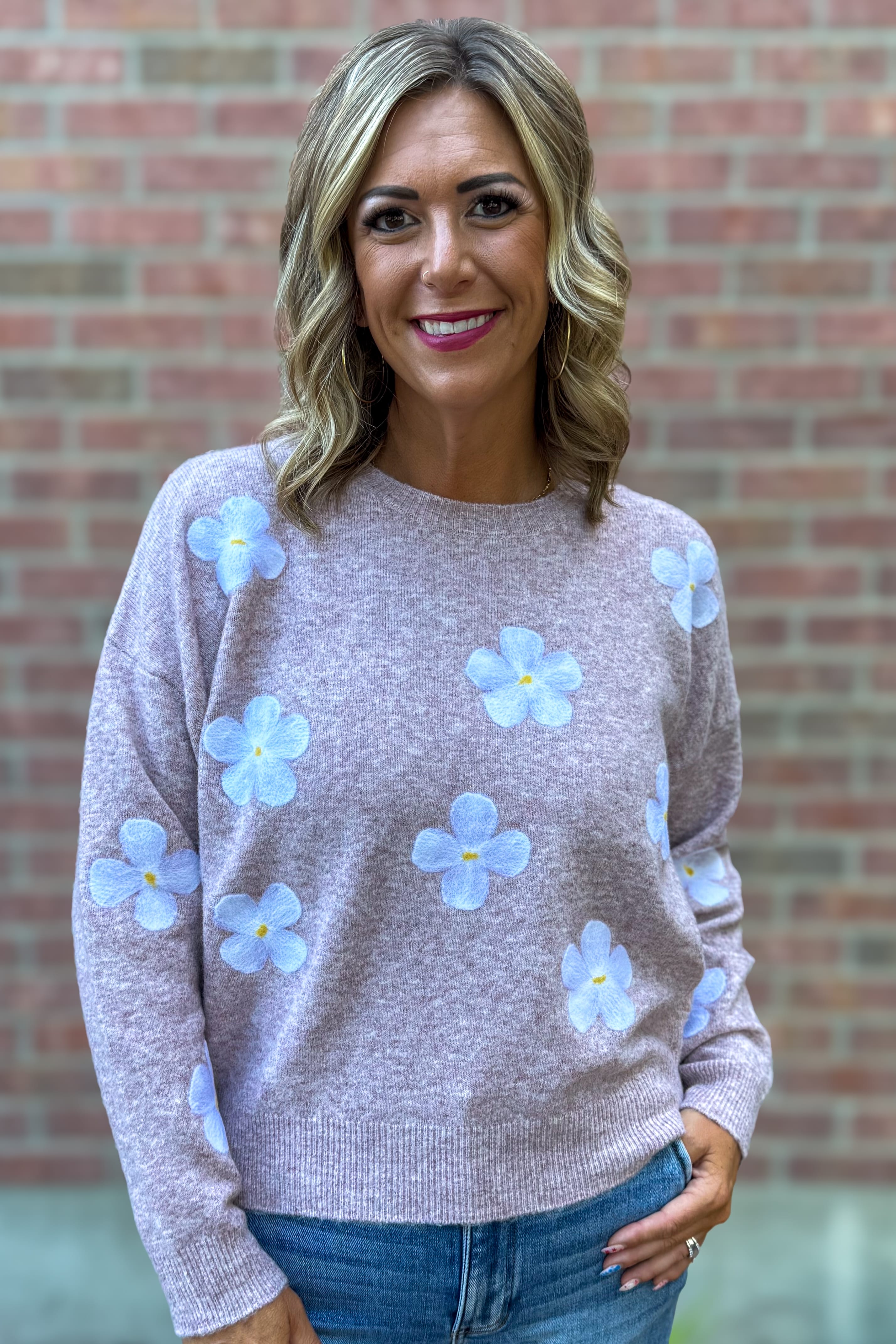Lavender Floral Sweater