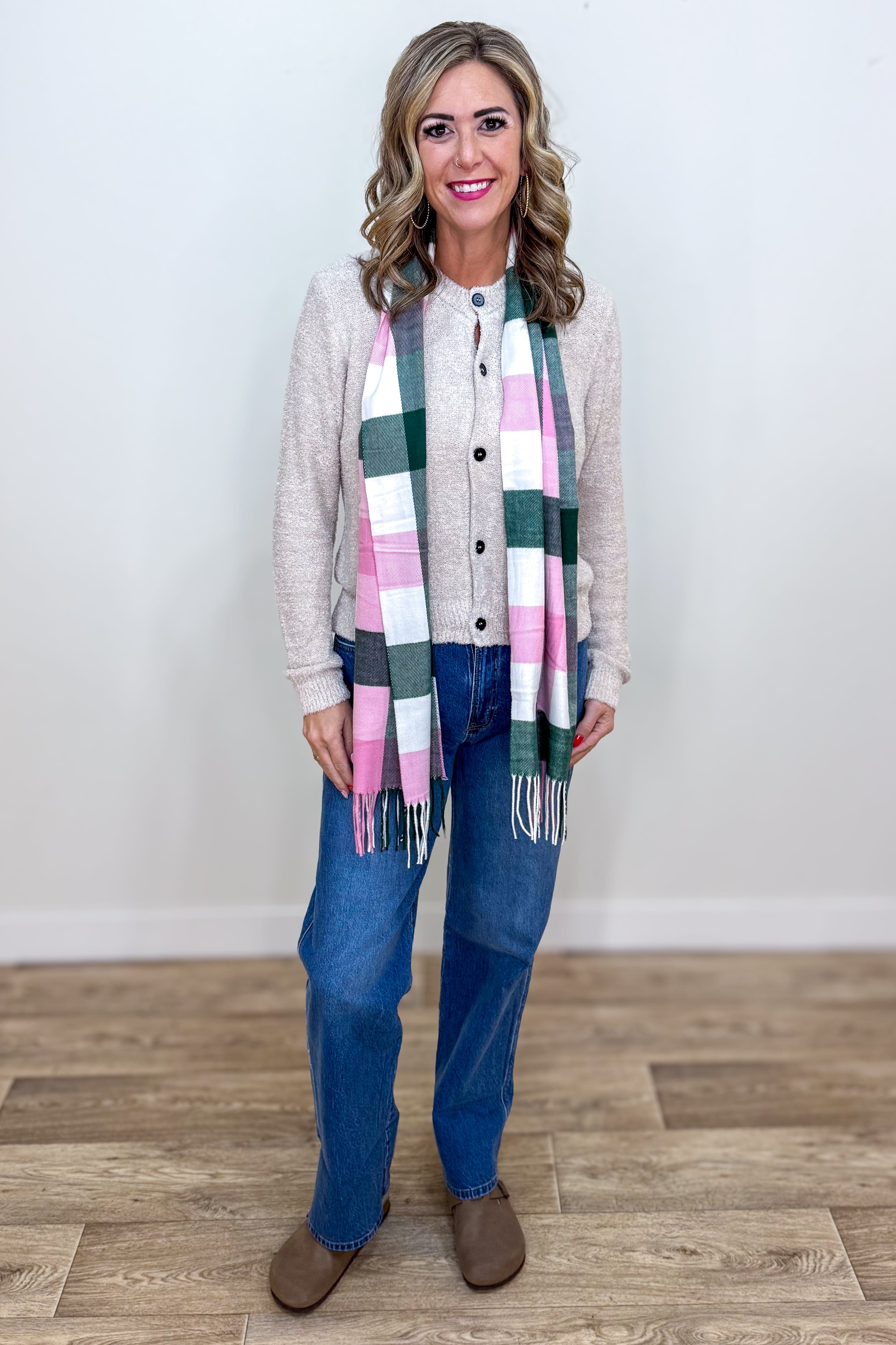 Sand Beige 5 Button Sweater Styled