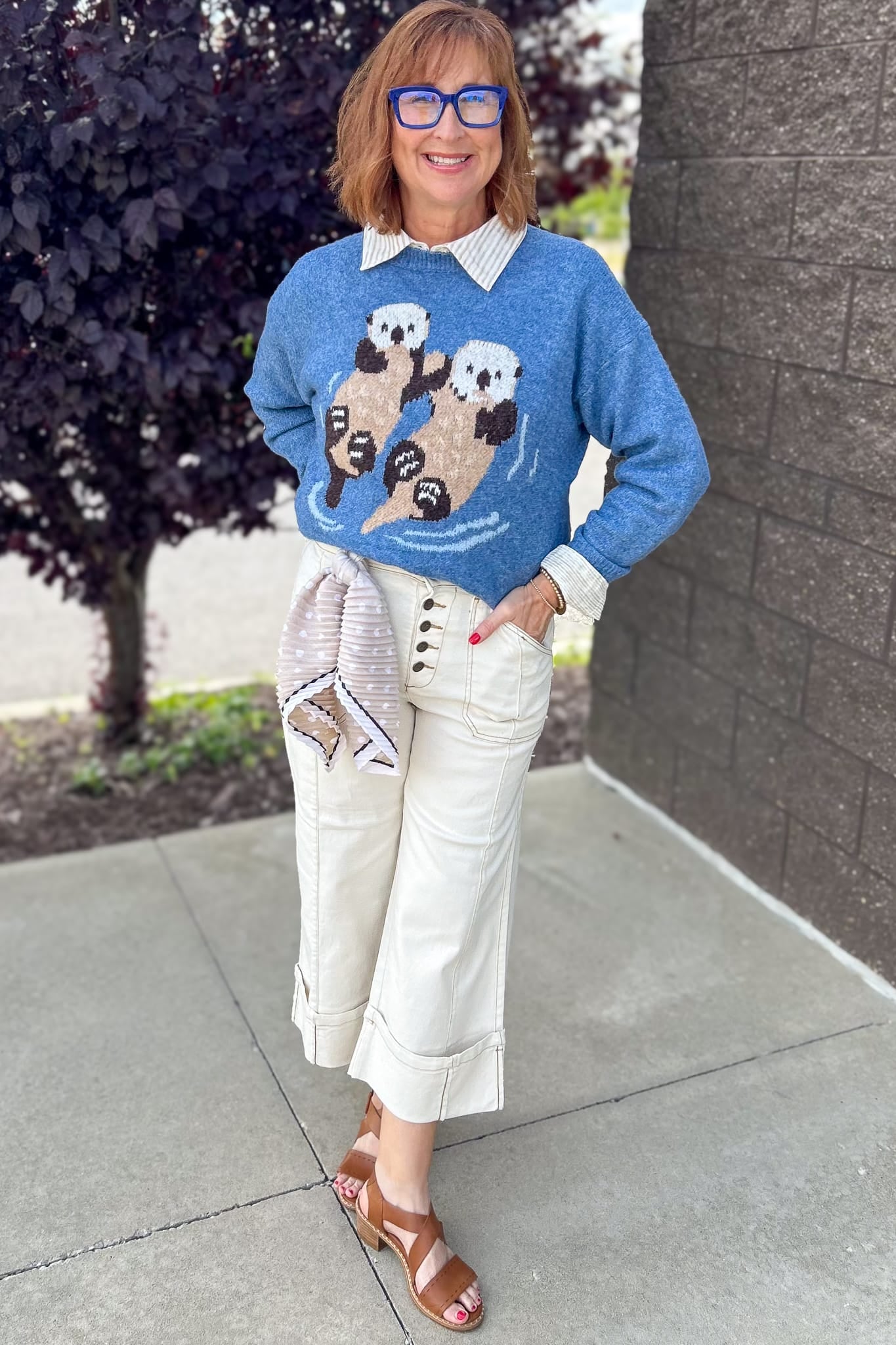 Blue Otters Sweater Styled