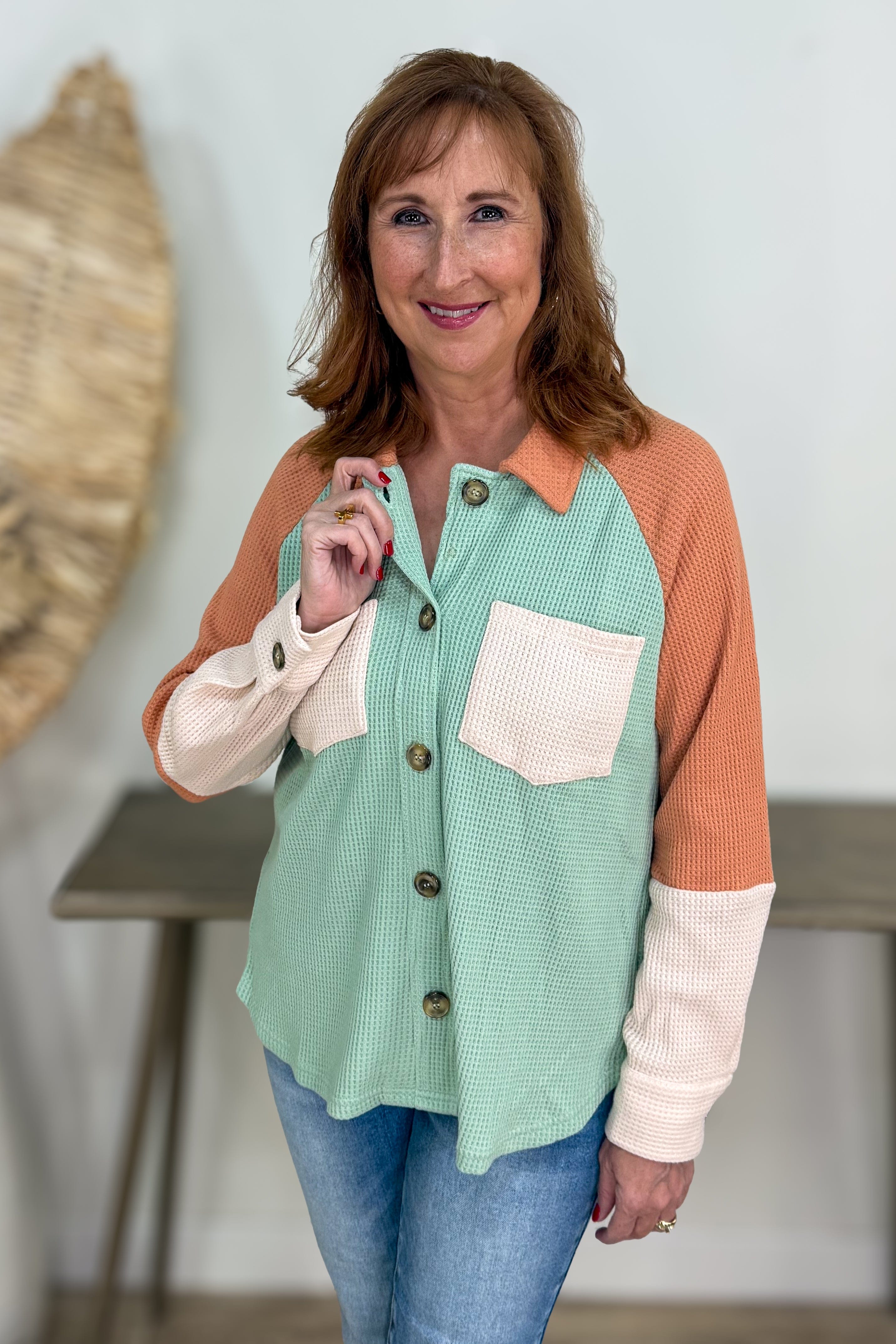 Mint & Orange Thermal Jacket