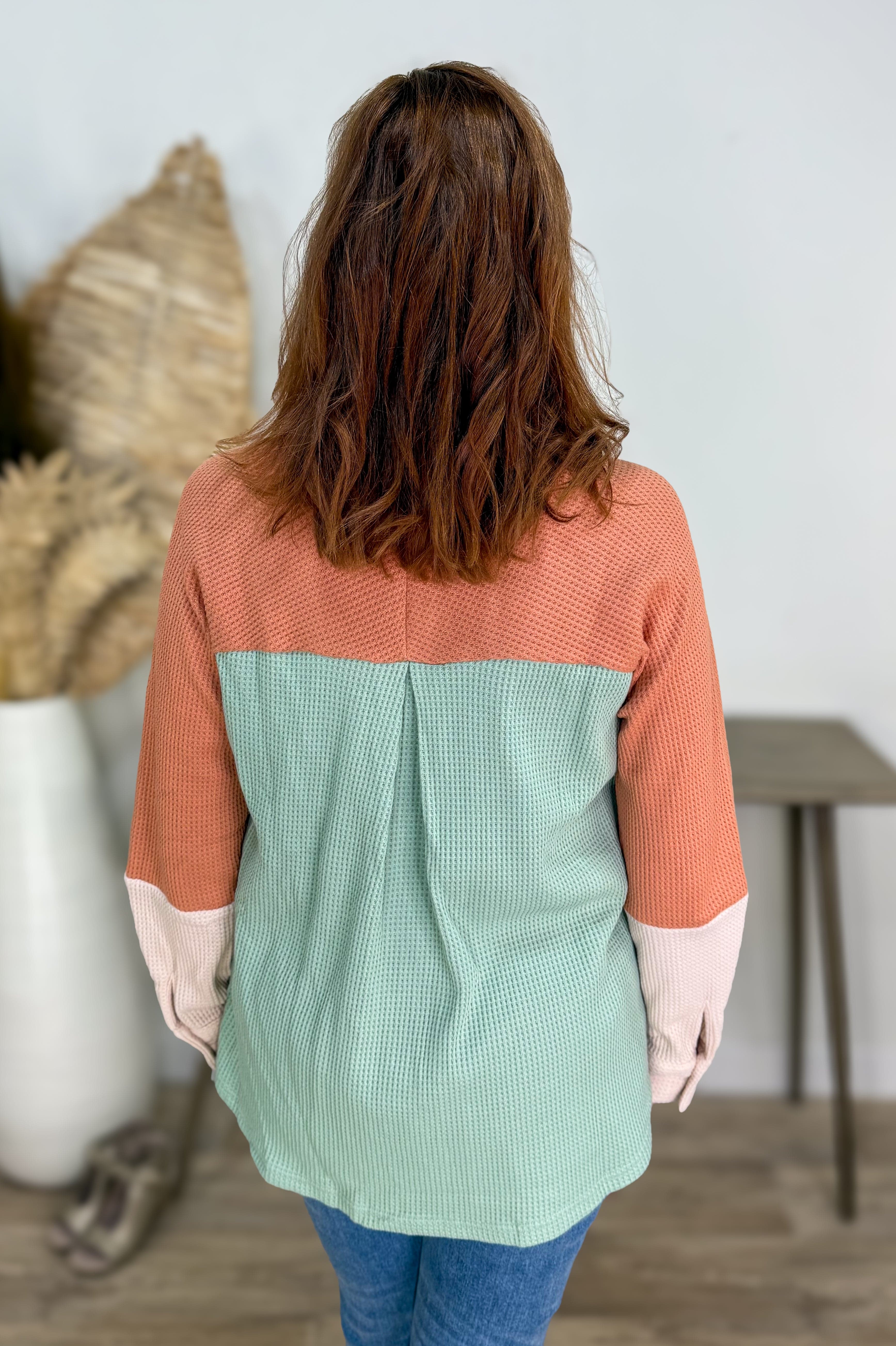 Mint & Orange Thermal Jacket back