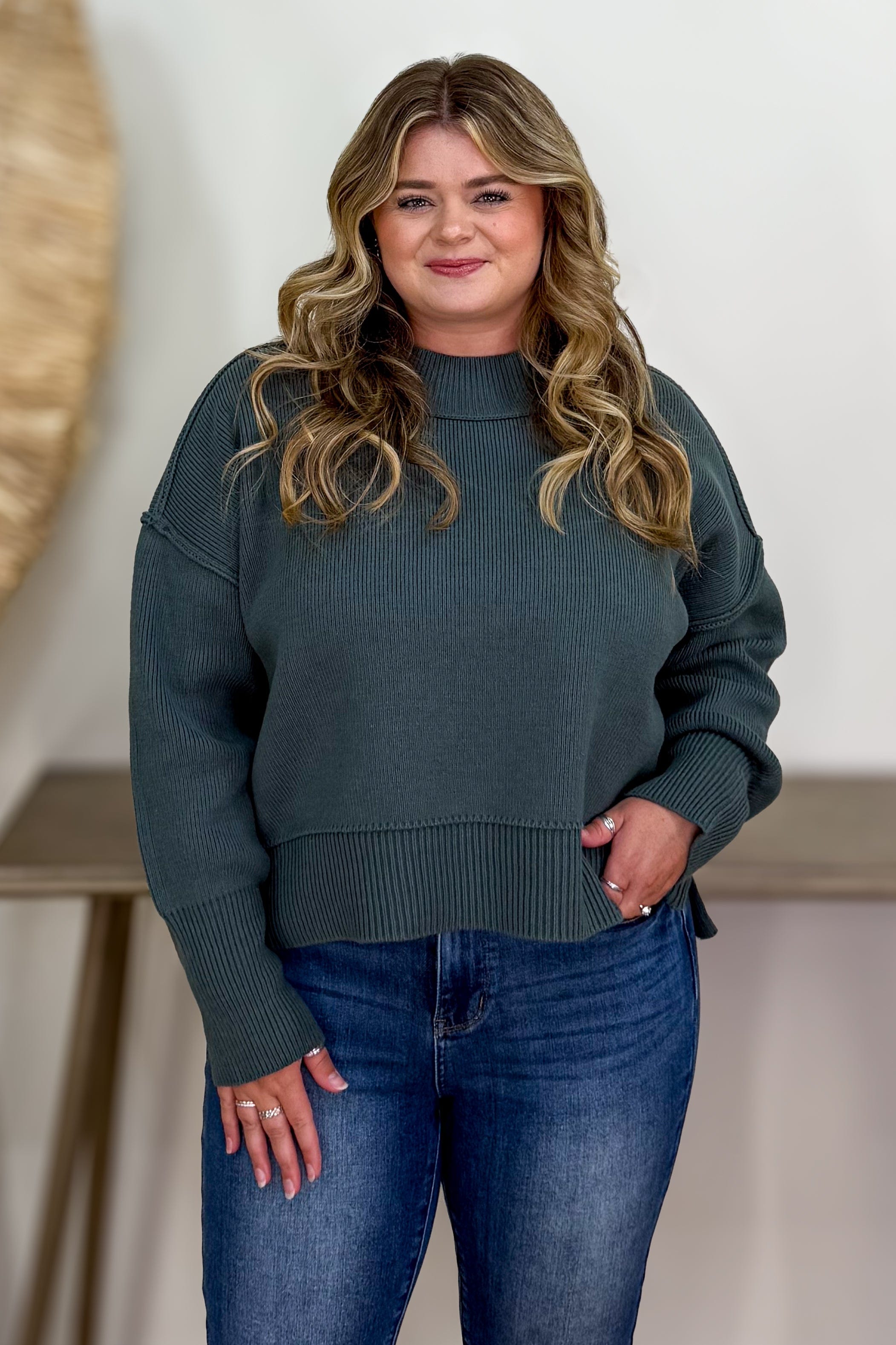 Jade Drop Shoulder Sweater