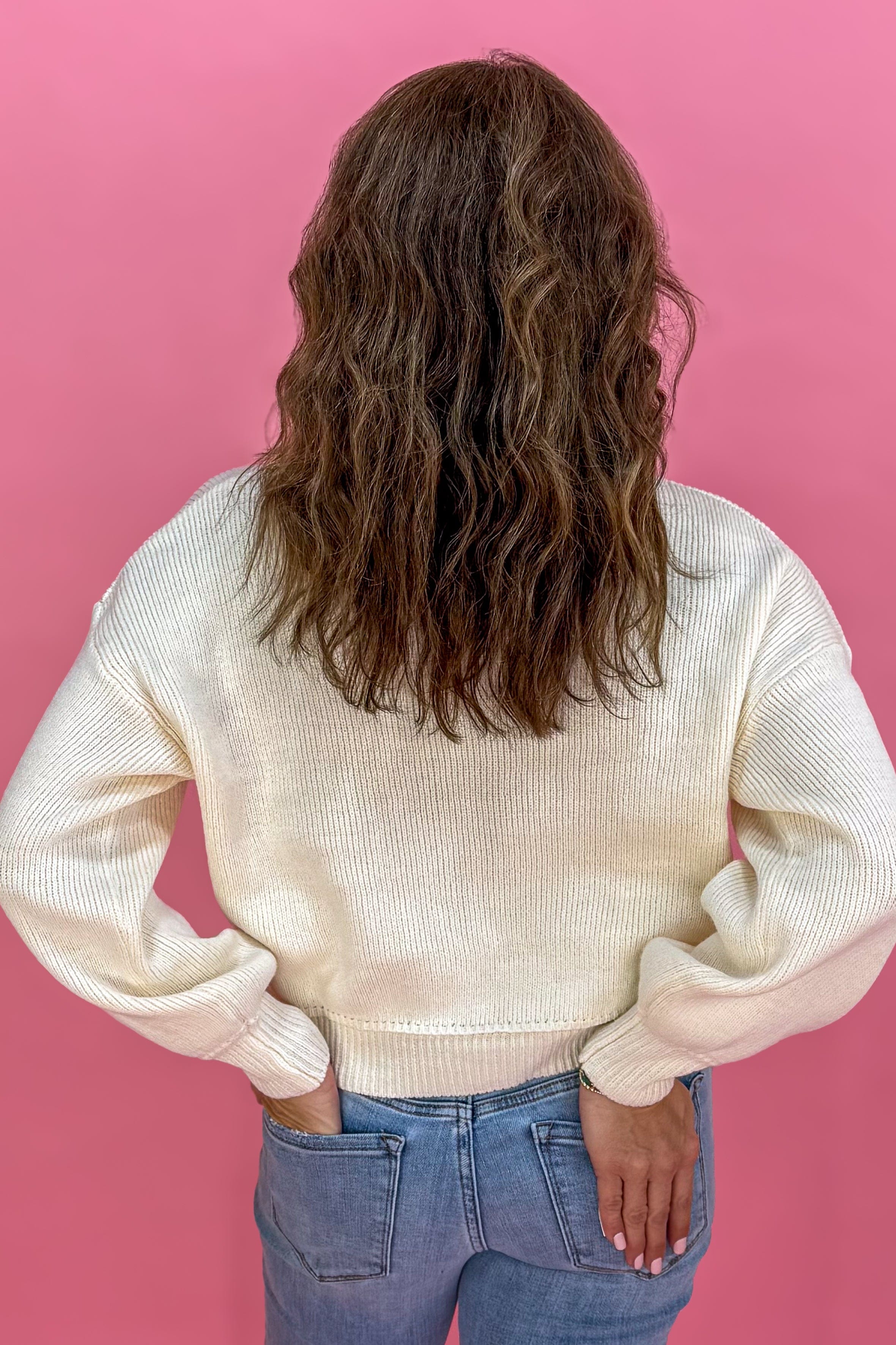 Red Heart Ivory Sweater back