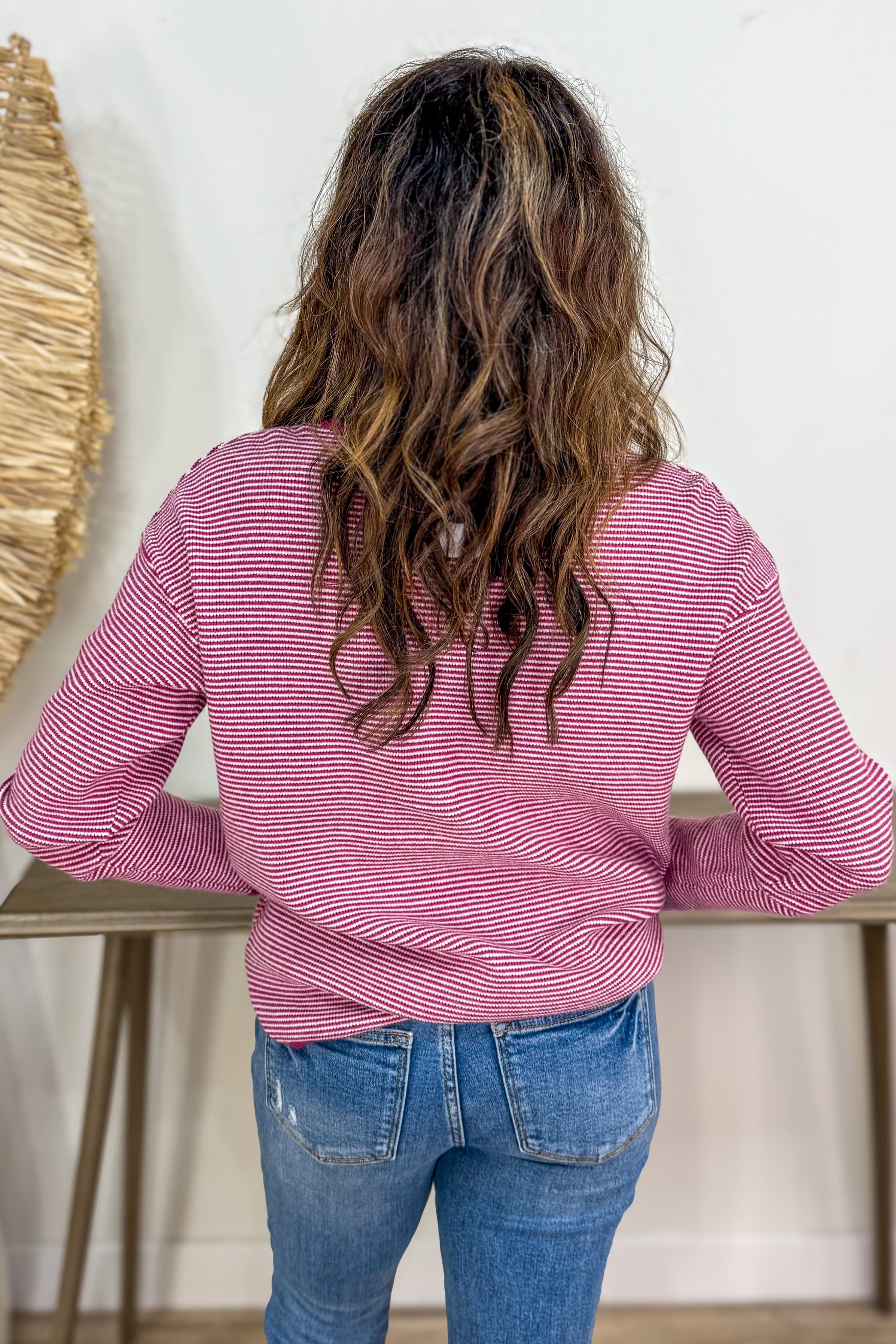 Berry Stripe Sweater back