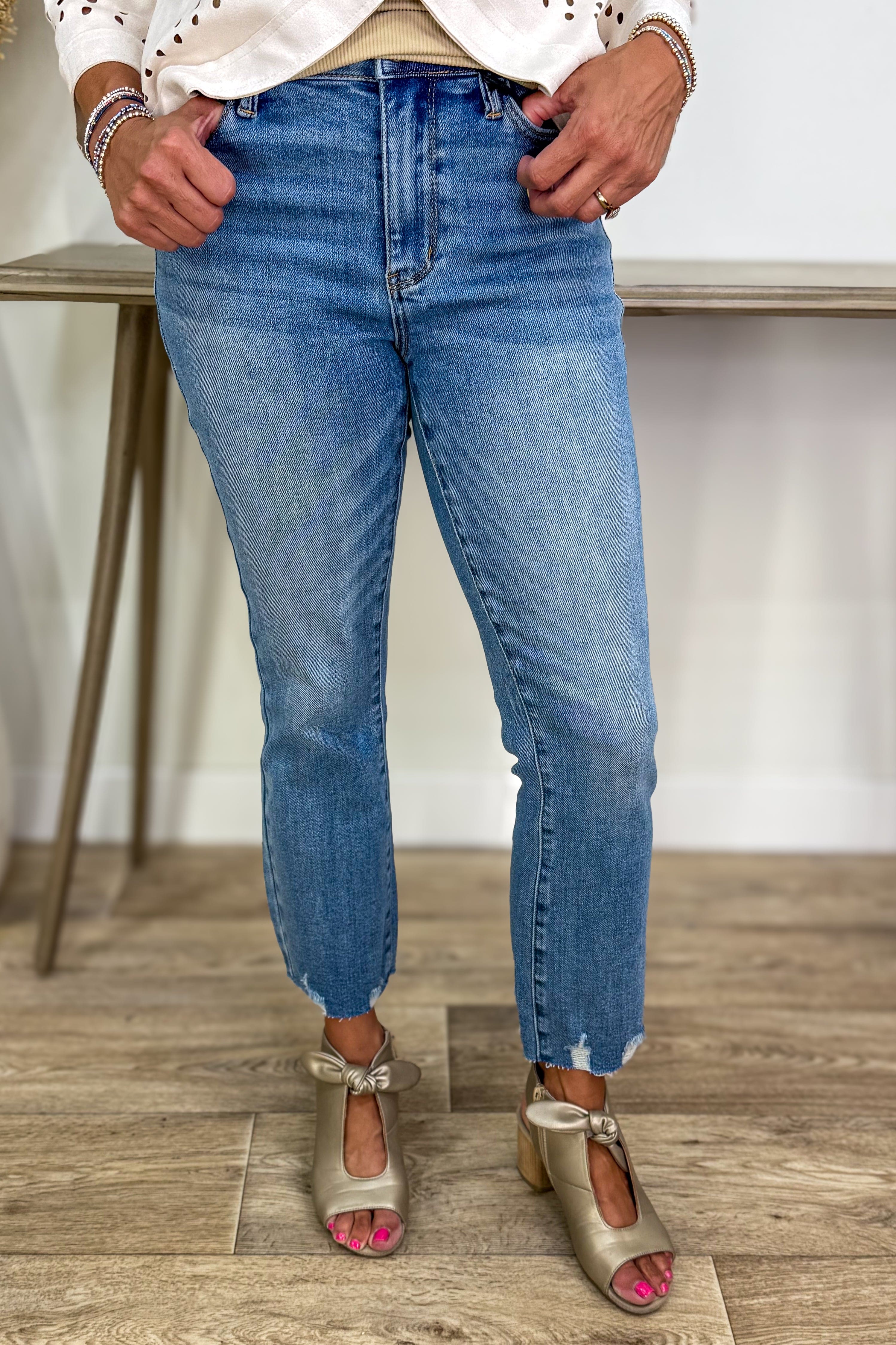 Vintage Wash Destroy Hem Kick Flare