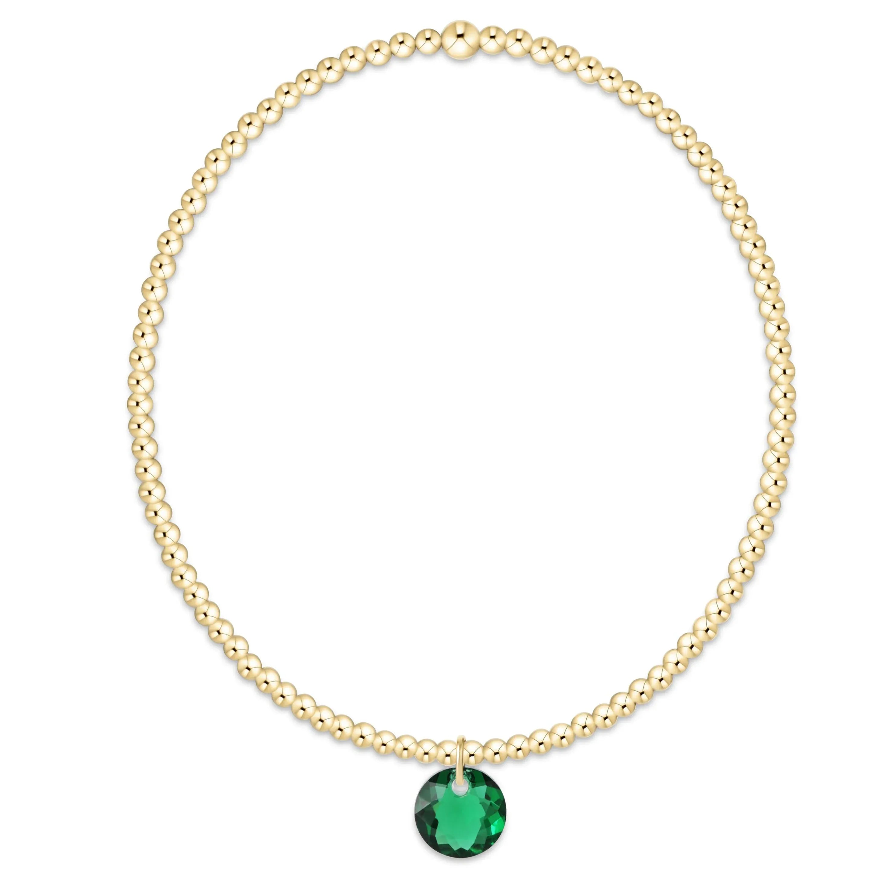 Classic Gold 2mm Bracelet - Reflection Small Charm - 05