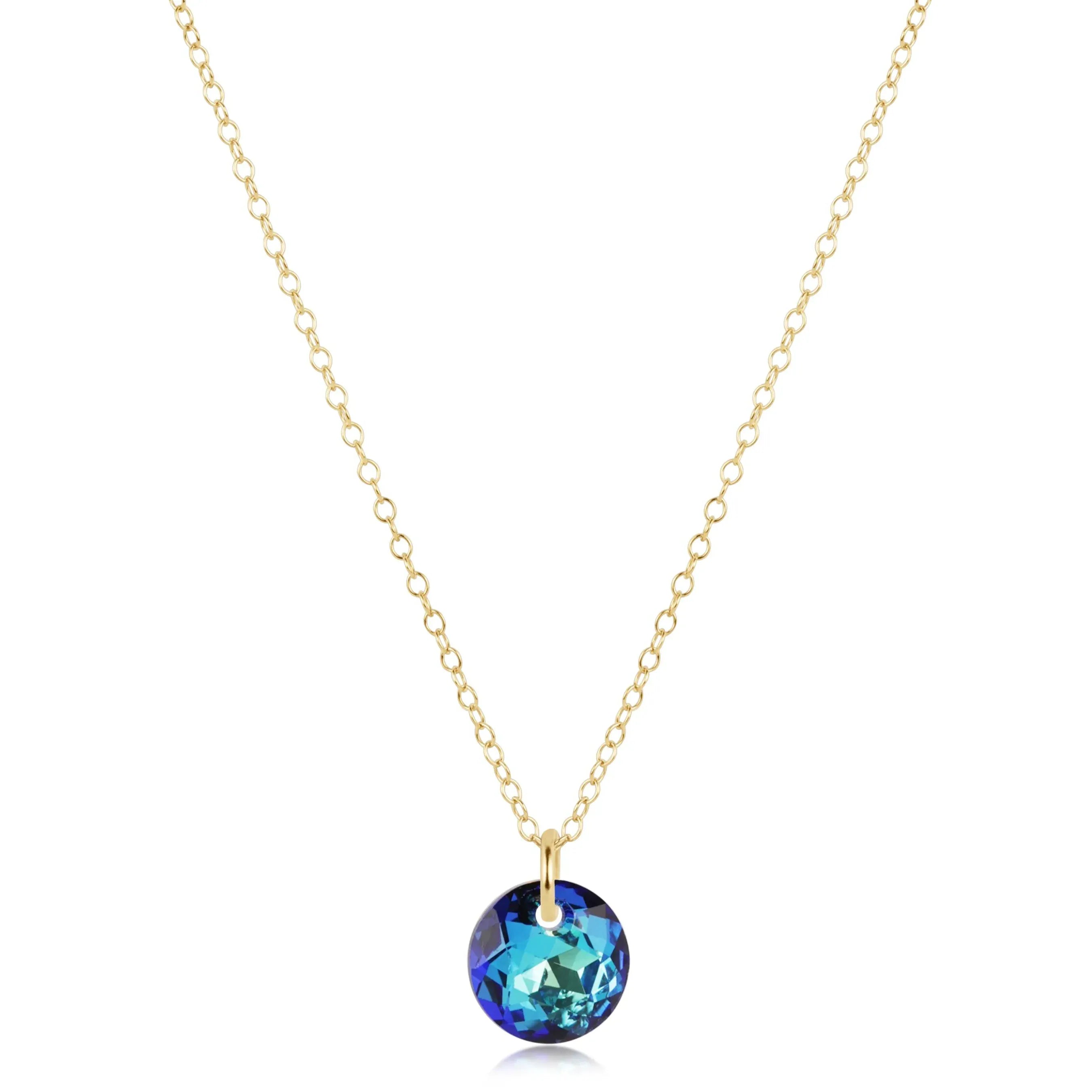 16" Necklace Gold - Reflection Small Charm - 12
