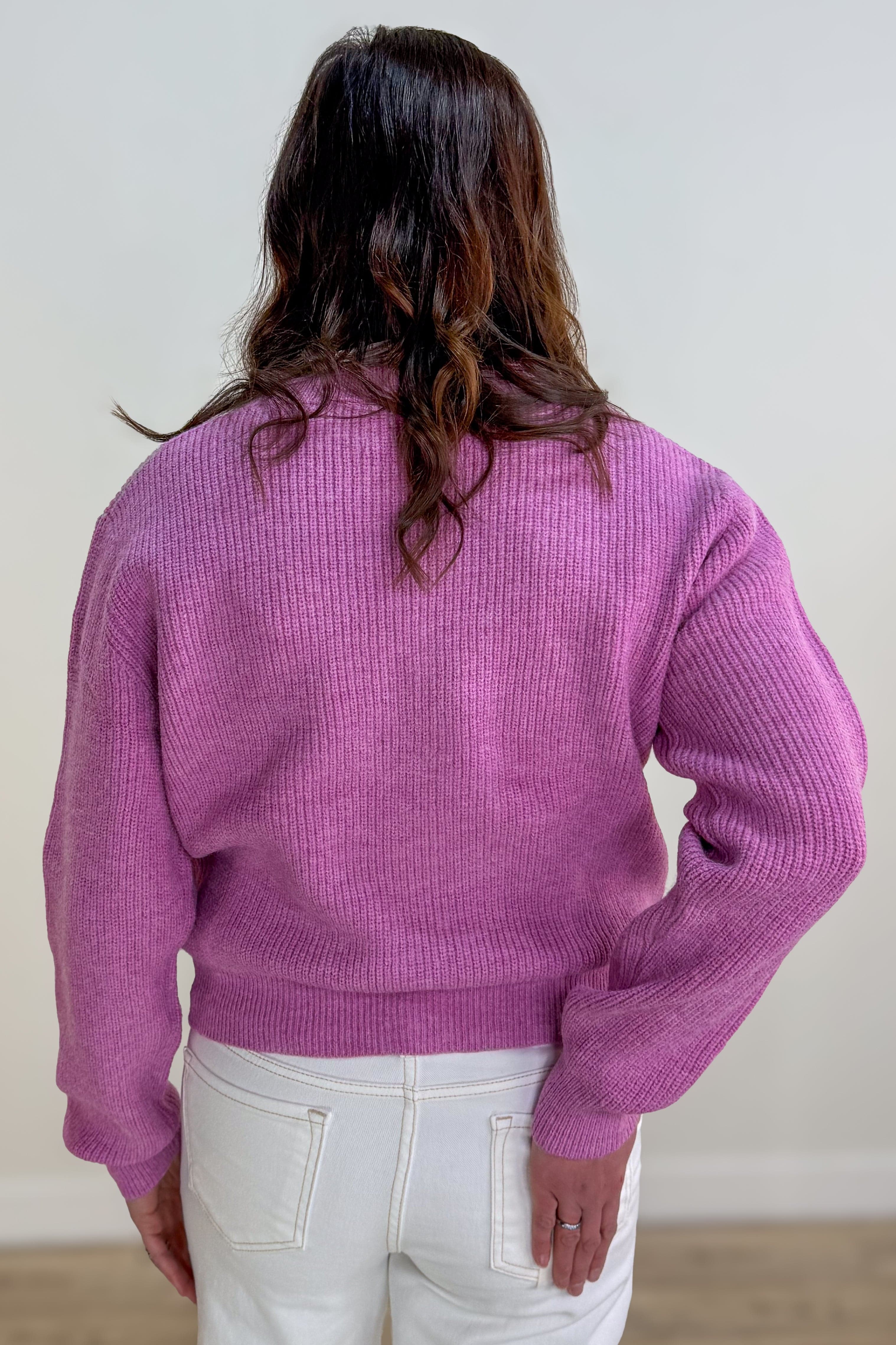 Lilac Heart Stud Button Up Cardigan