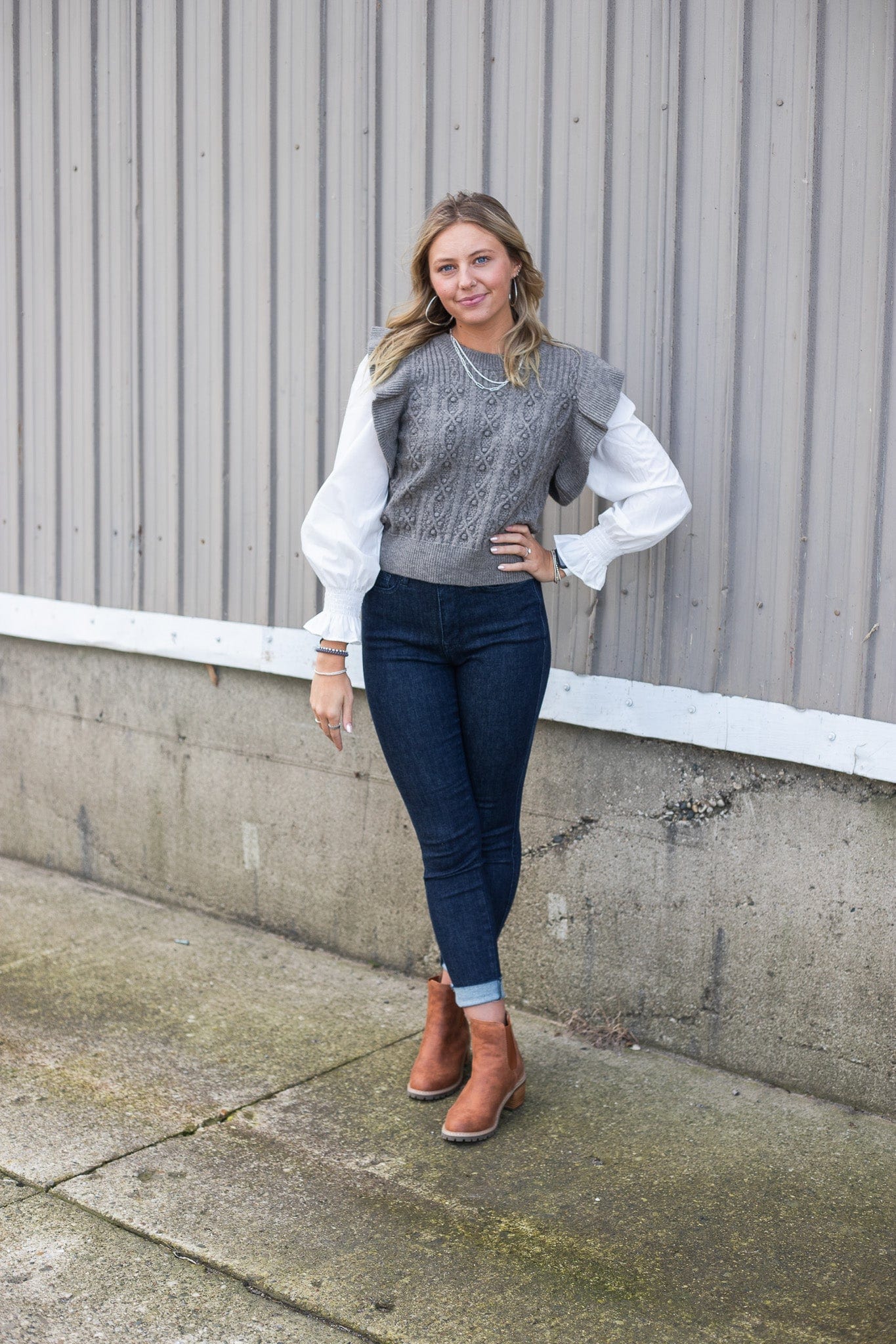 Mocha Sweater Vest Top