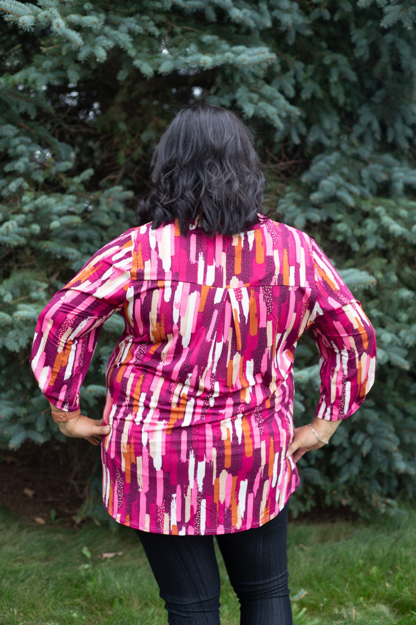 Pink Brushstrokes Lizzy Top