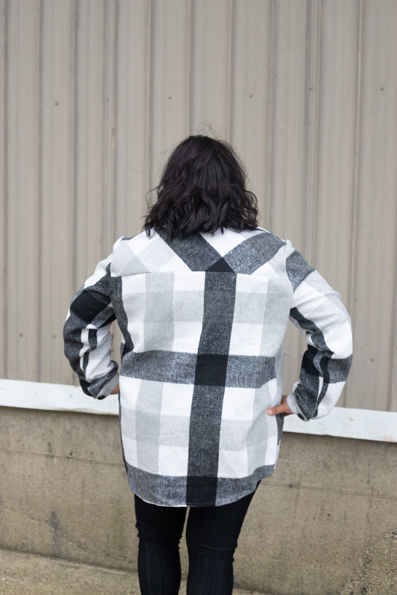 Gray Check Plaid Shacket