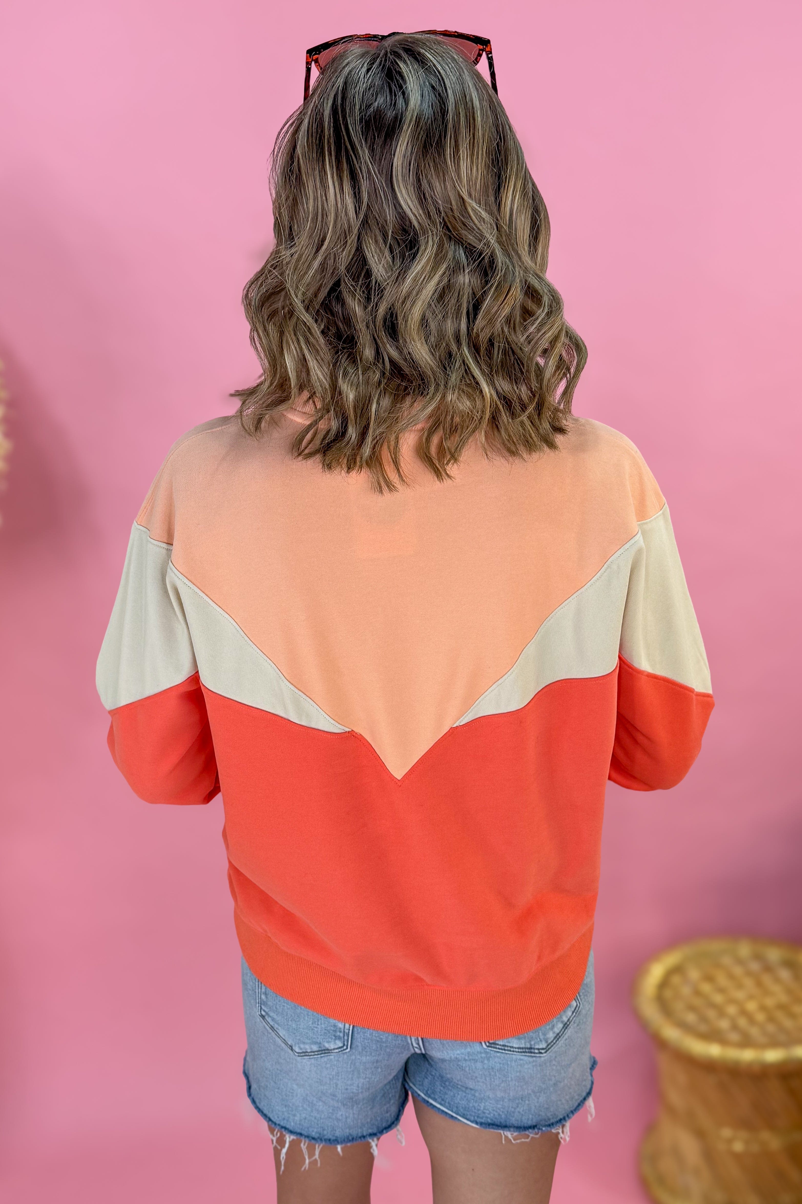 Sunset Tricolor Pullover Sweatshirt Back
