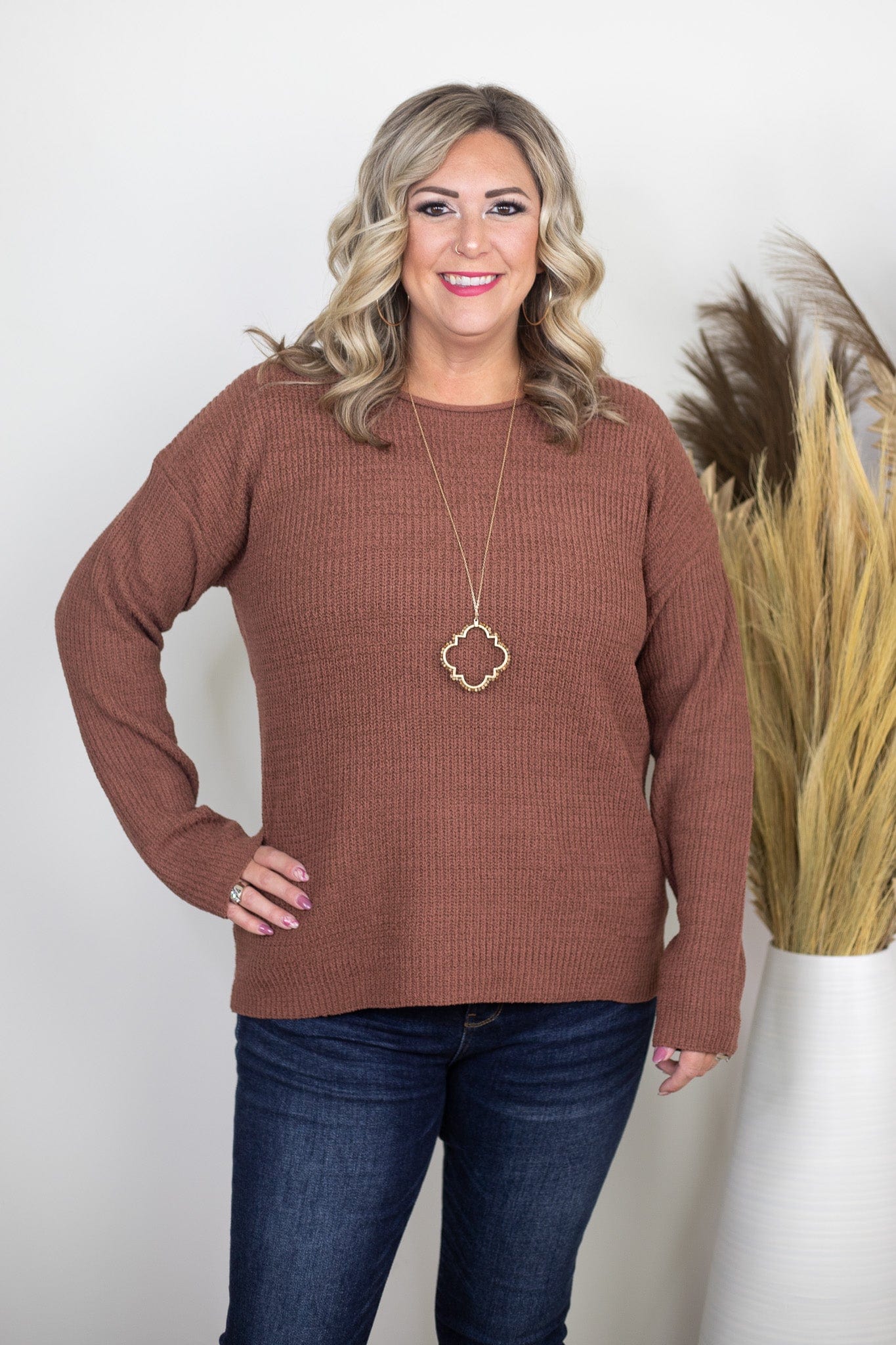 Cocoa Soft Boat Neck Sweater