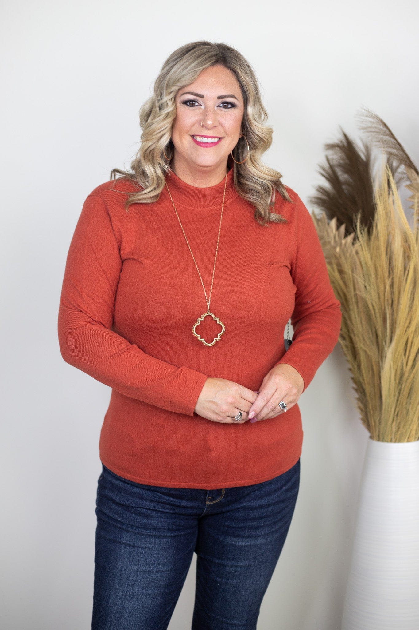 Spice Cozy Funnel Neck Sweater