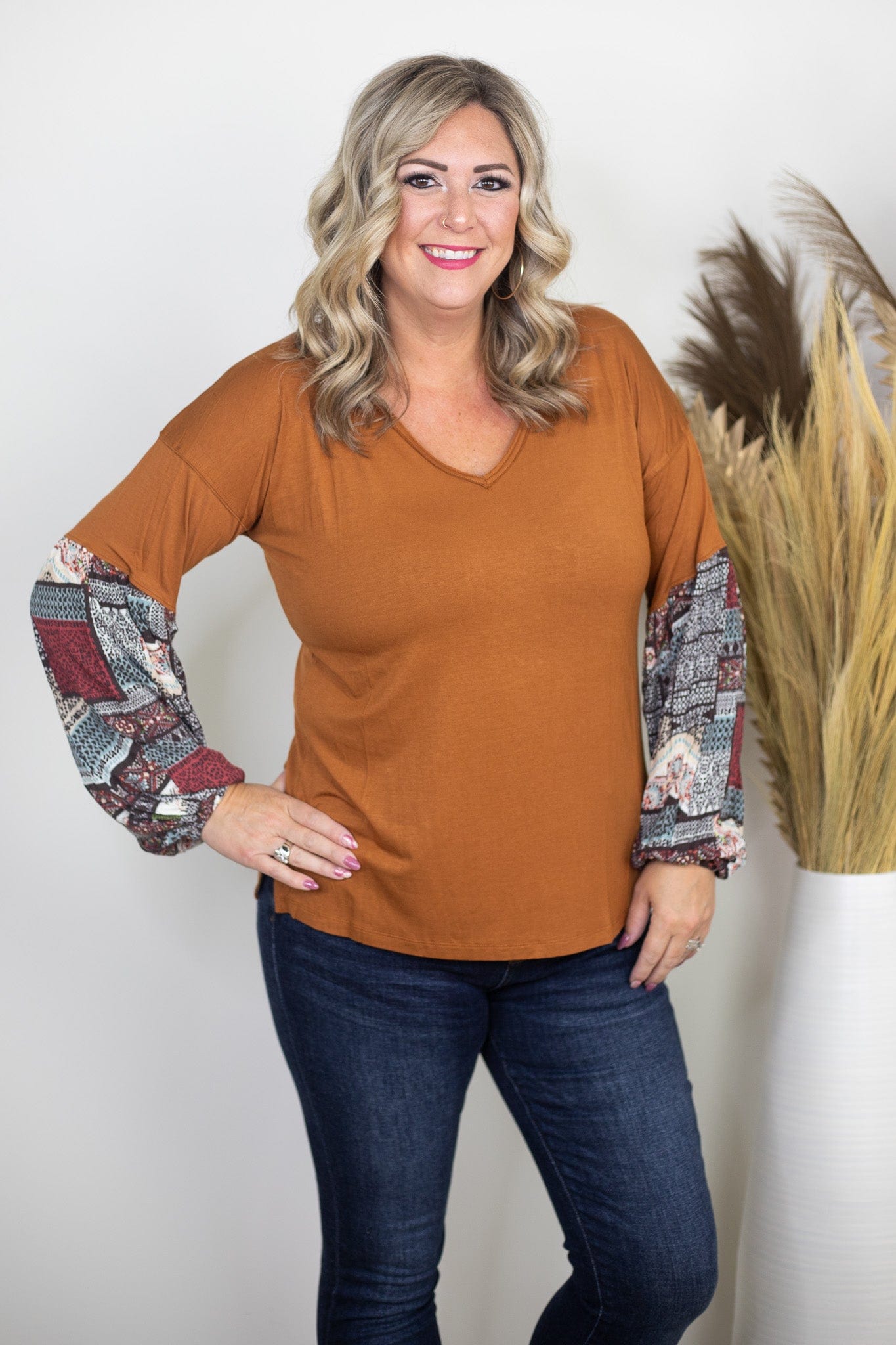 Rust Relax VNeck Top