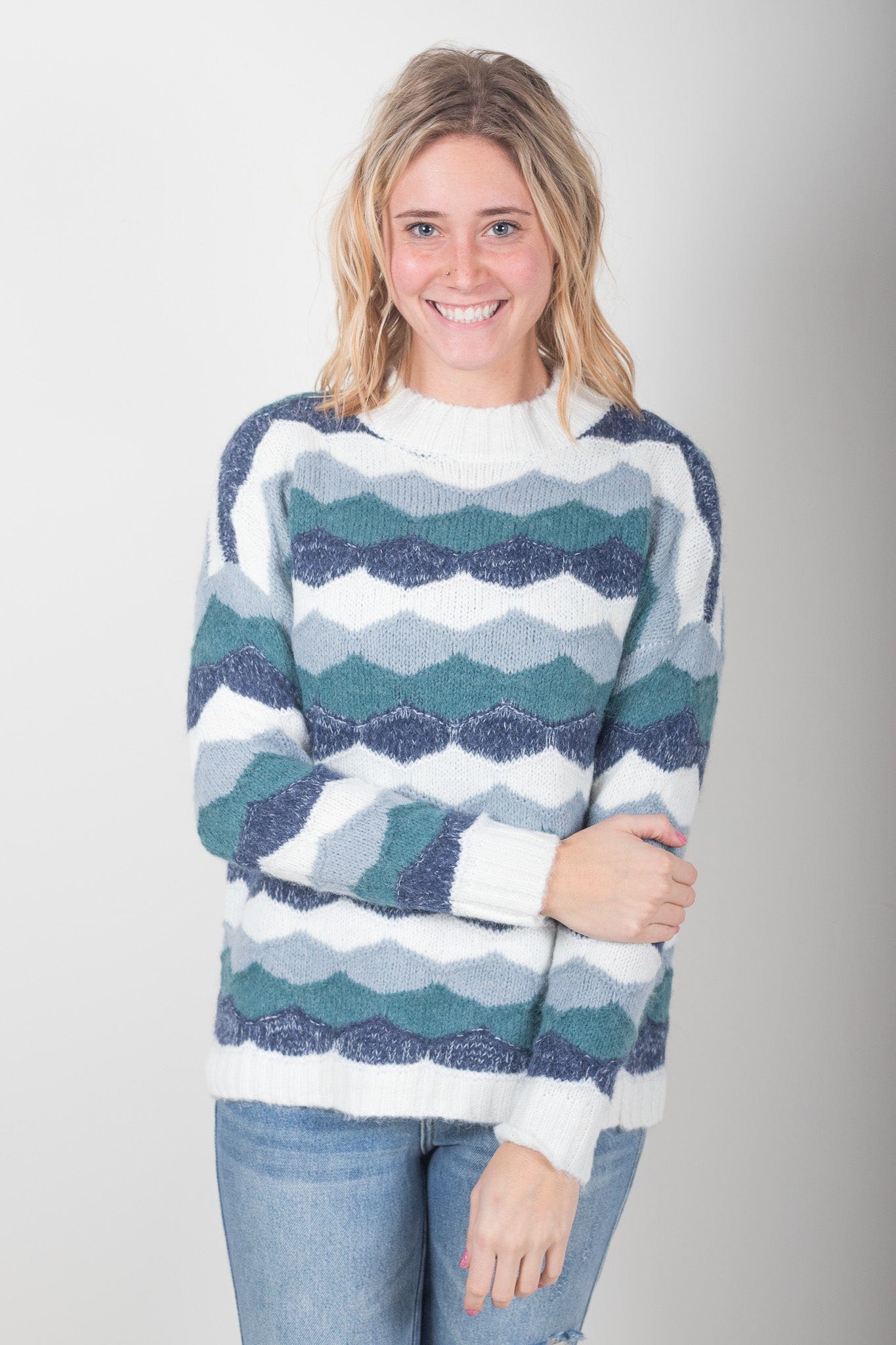 Jade Ocean Wave Sweater