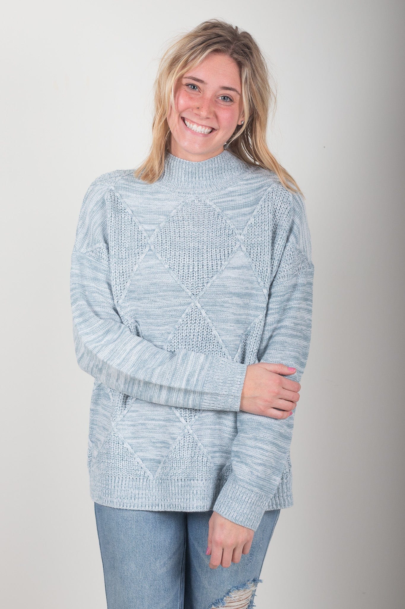 Jade Rhombus Marbled Sweater