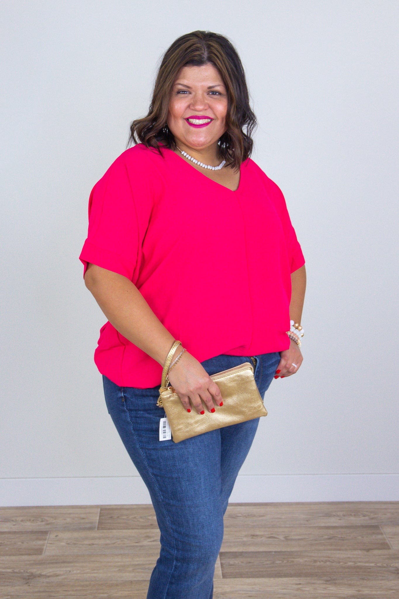 Viva Magenta Breezy Blouse Front