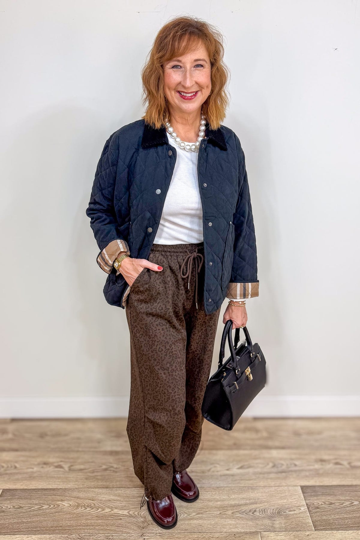 Black Contrast Quilted Jacket